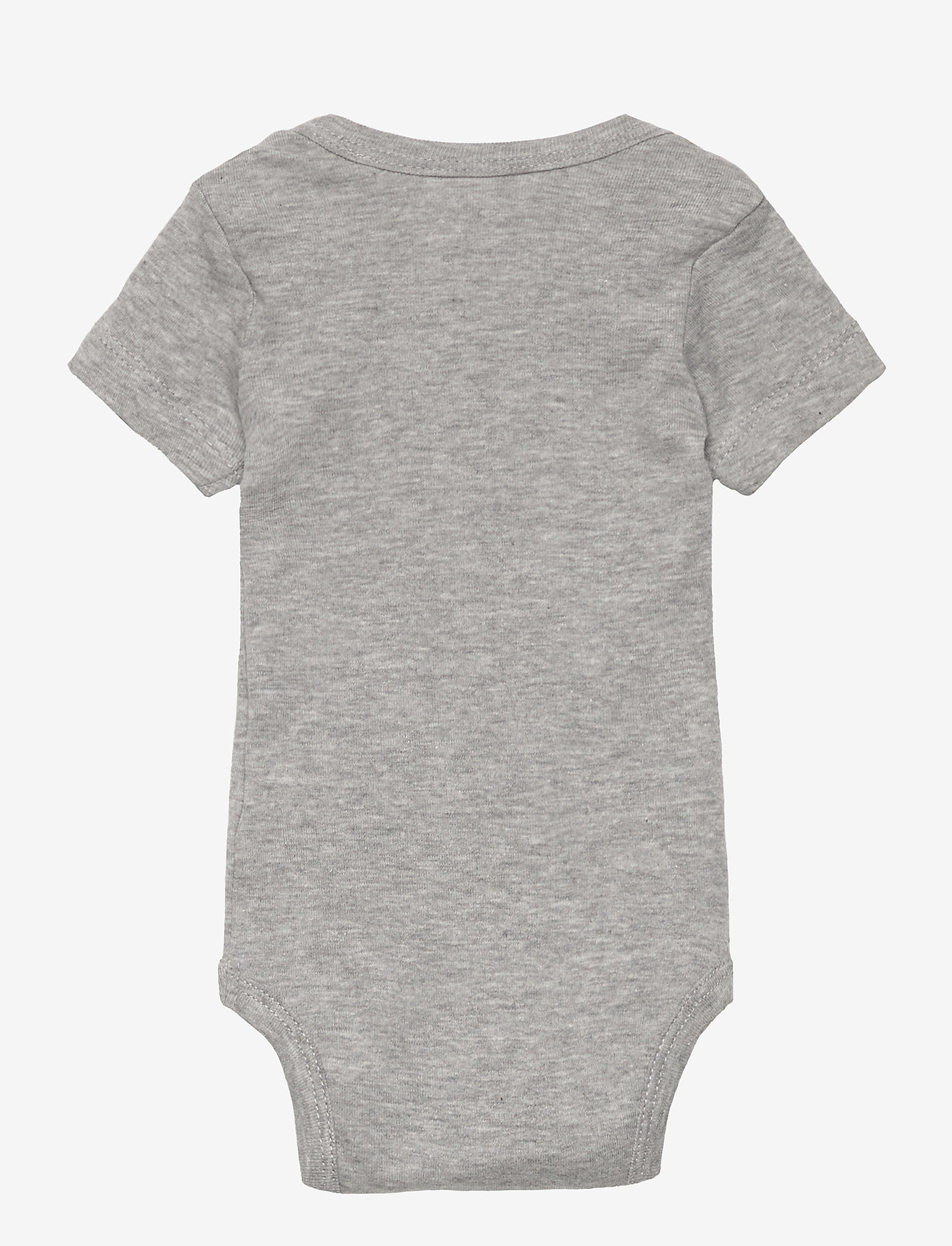 Little B - Baby body short sleeve cotton - ensfarvede kortærmede bodyer - light grey melange - 1