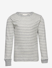 Little B - T-shirt long sleeve cotton - long-sleeved - light grey stripe - 2