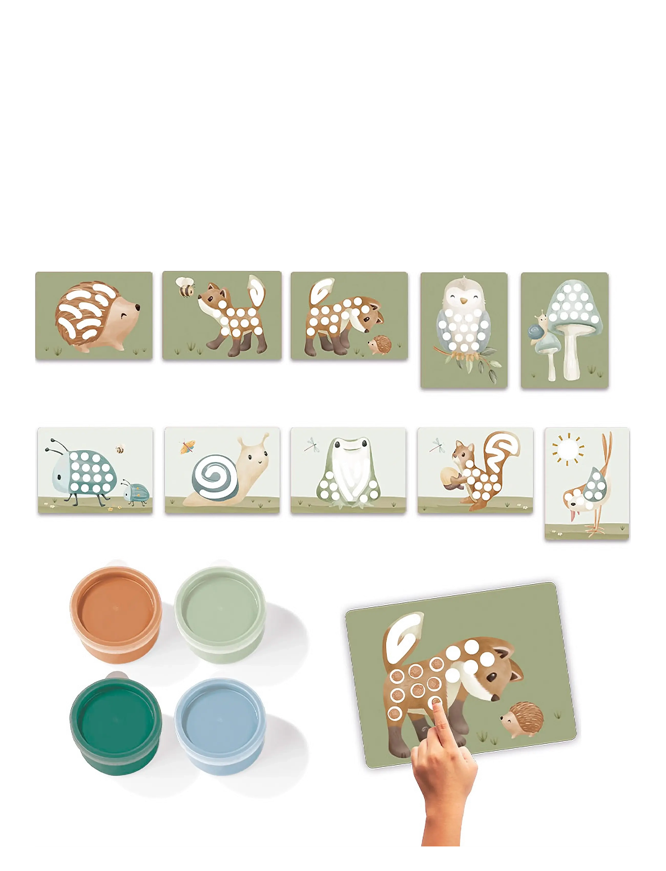 Little Dutch - Little Dutch - Fingerpaint set - Forest Friends - male- & kreabøger - multi - 1