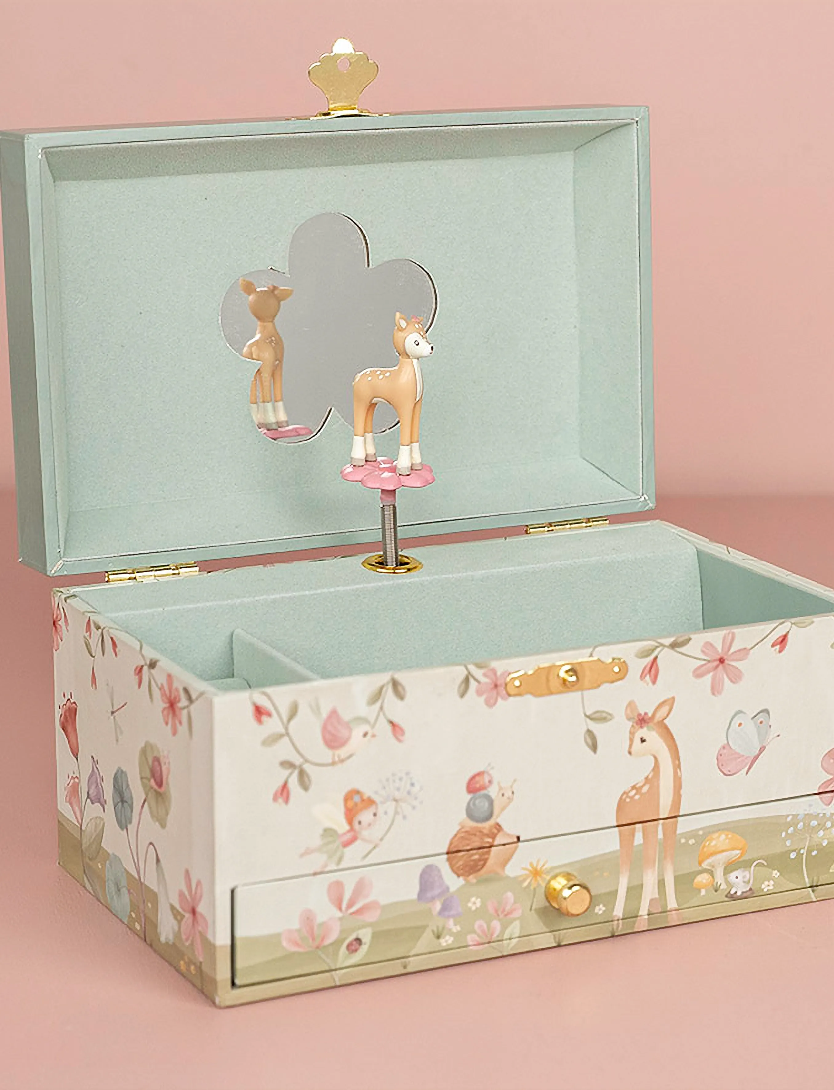 Little Dutch Jewellerybox Deer Forest Friends, Børn, Børne Musik Smykkeskrin, Grøn, Str: ONE SIZE