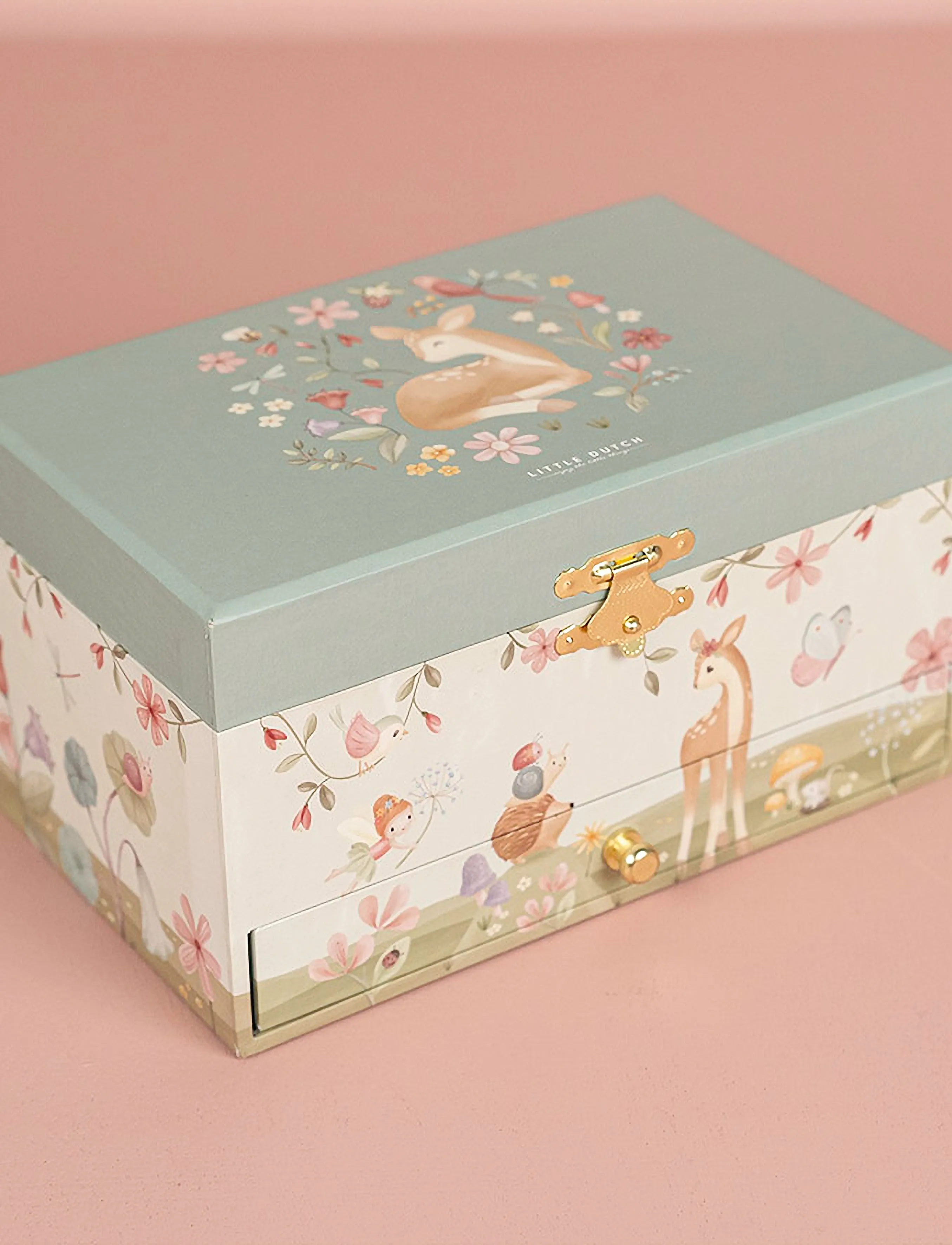 Little Dutch - Little Dutch Jewellerybox Deer Forest Friends - smykkeskrin - green - 3