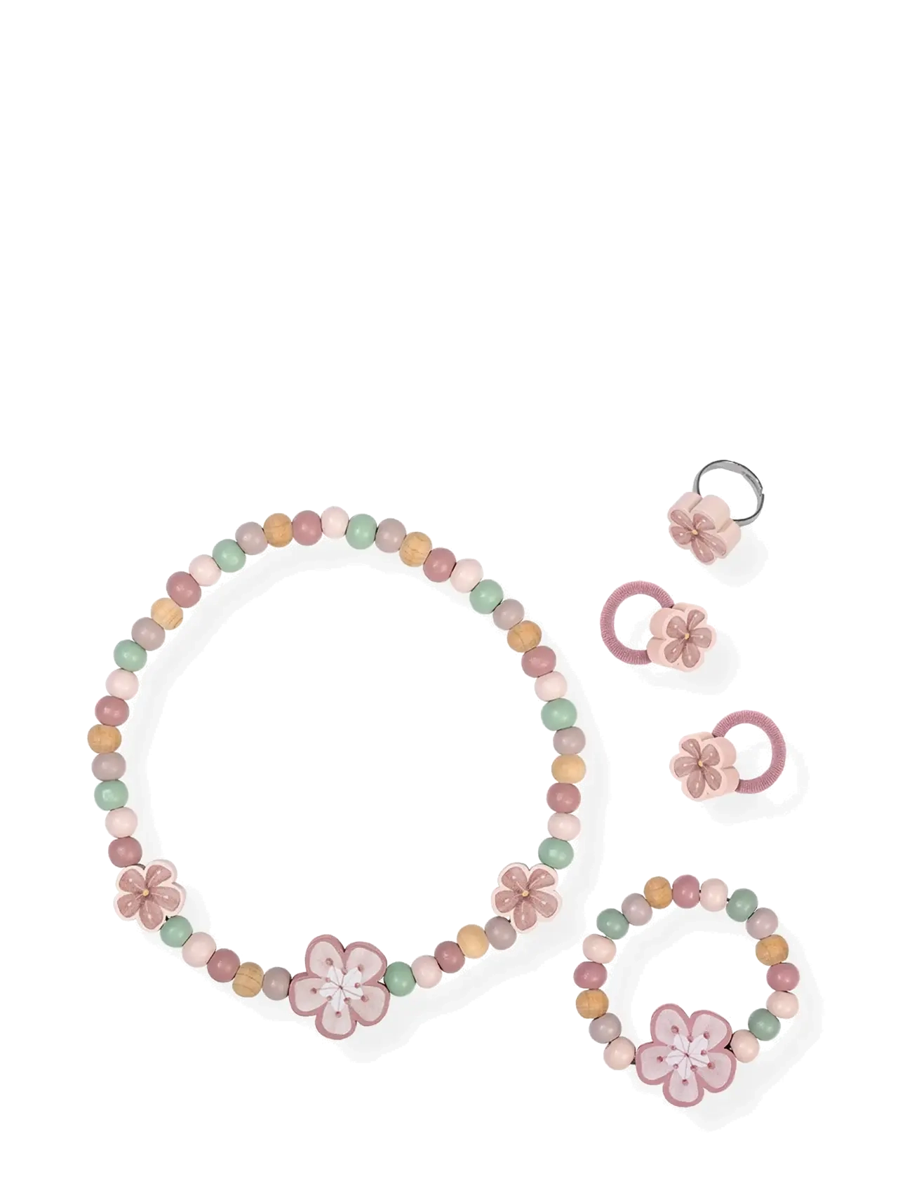 Little Dutch Wooden Jewellery - Flowers - Leksaker - PINK / pink/rose