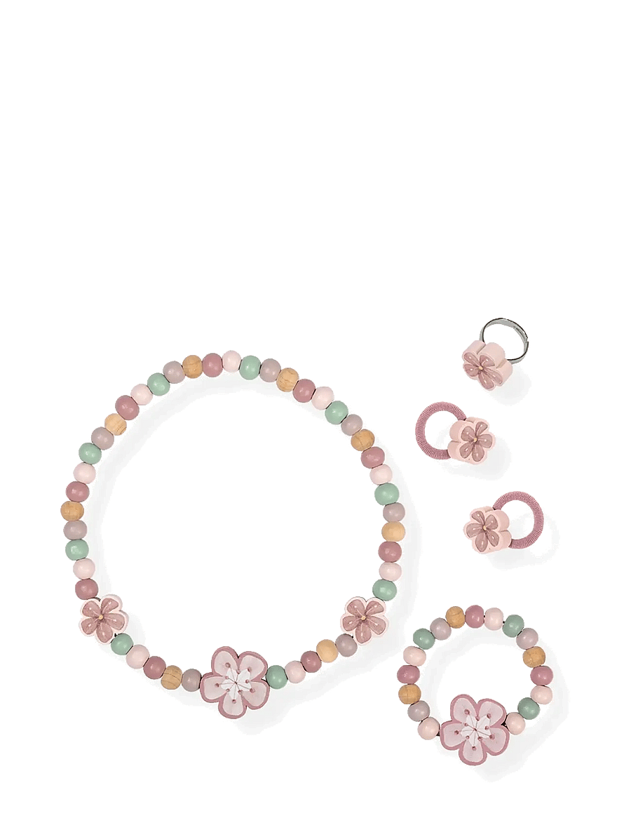Little Dutch - Wooden Jewellery - Flowers - smycken & accessoarer - pink - 0