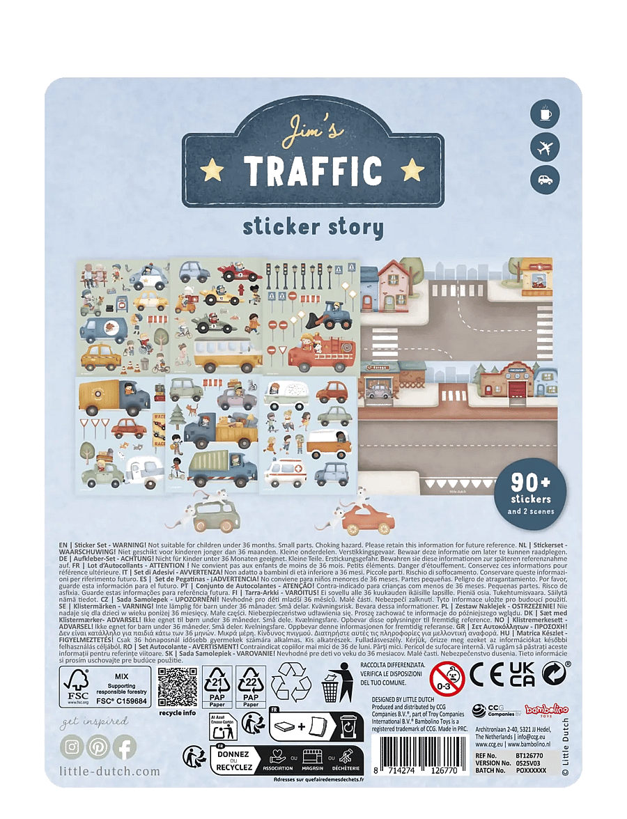 Little Dutch - Sticker story Jim - klistermärken - blue - 2