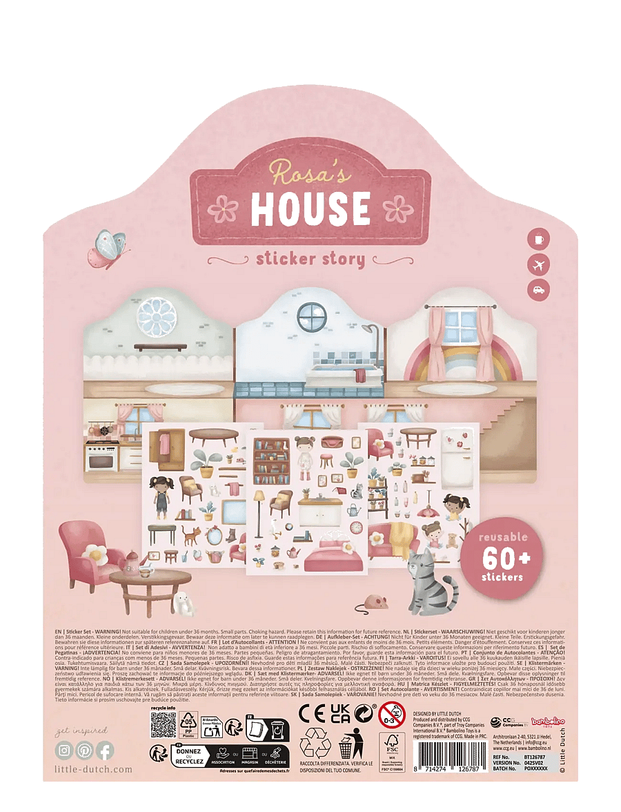 Little Dutch - Re-usable Sticker Booklet Rosa - klistermärken - pink - 2