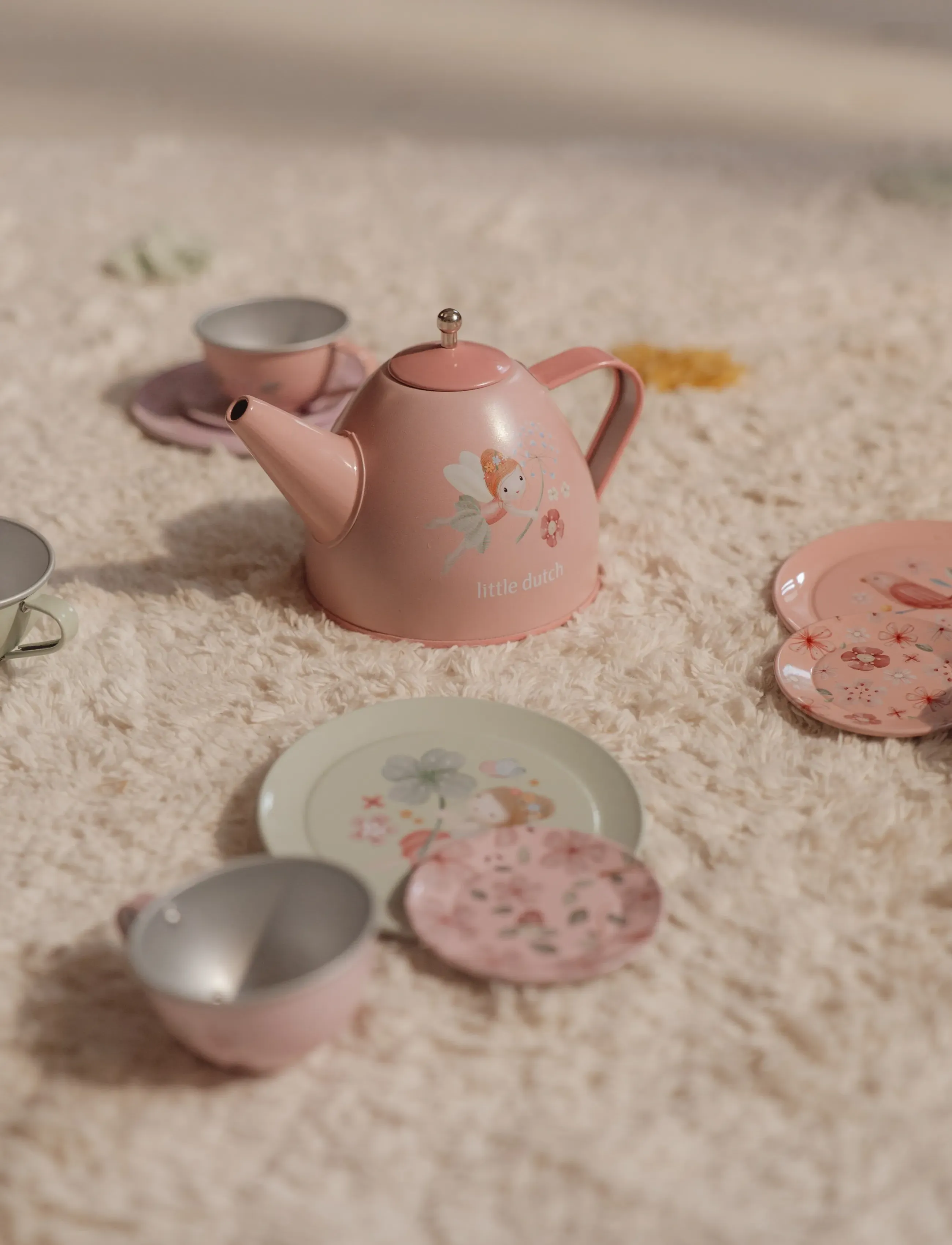 Little Dutch Tea Set - Fairy Garden, One Size, Pink, Legetøjskøkken Og Tilbehør > Kaffe- Og Tesæt, Børn
