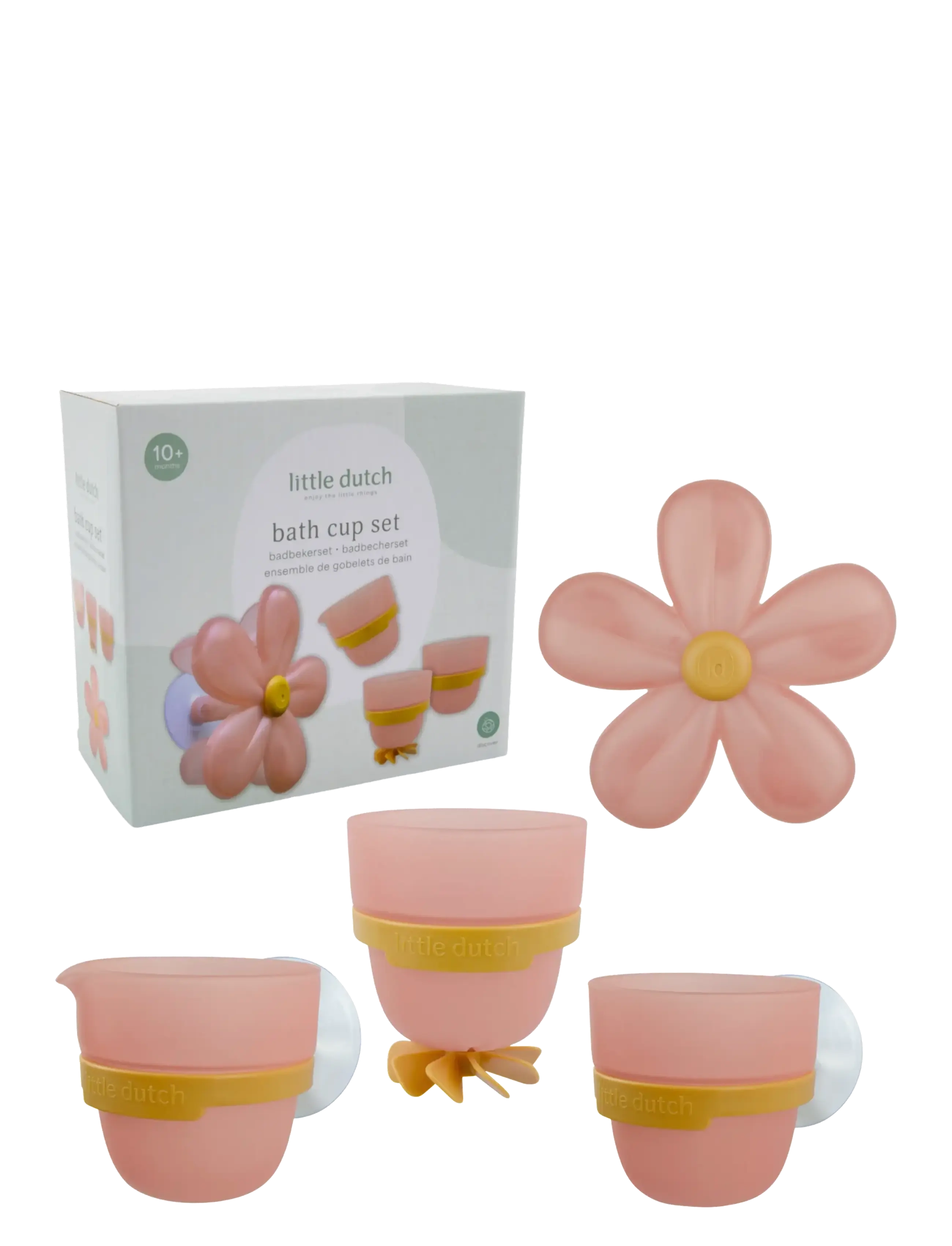 Little Dutch Bath Play Cups Flower - Leksaker - PINK / pink/rose