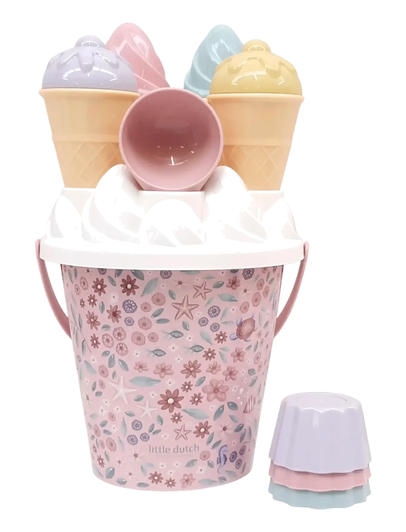 Little Dutch - Little Dutch - Isvaffel spande-sæt 14 dele Dreamy Mermaid - pink - 1