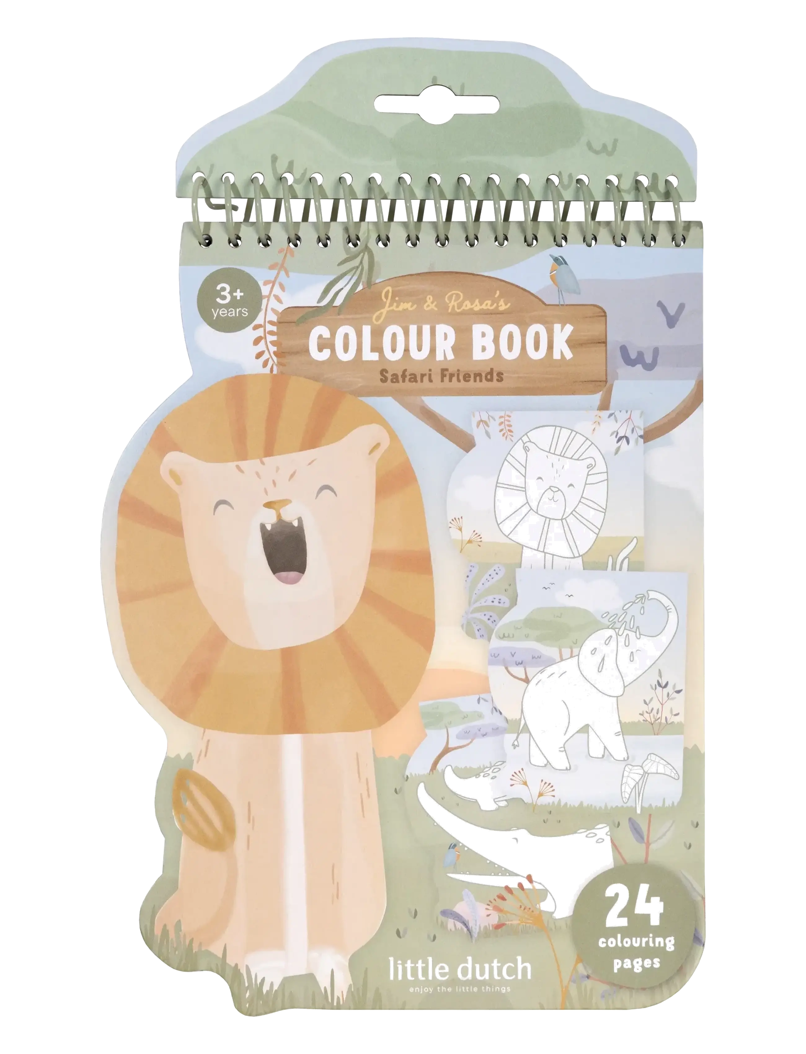 Little Dutch Little Dutch - Shaped Coloring Book Lion - Safari Friends - Inomhus leksaker - GREEN / green