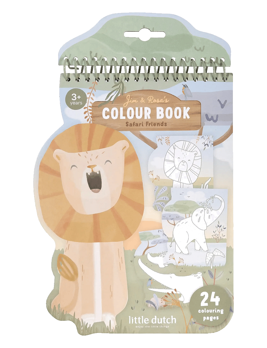 Little Dutch - Little Dutch - Shaped Coloring Book Lion - Safari Friends - male- & kreabøger - green - 0