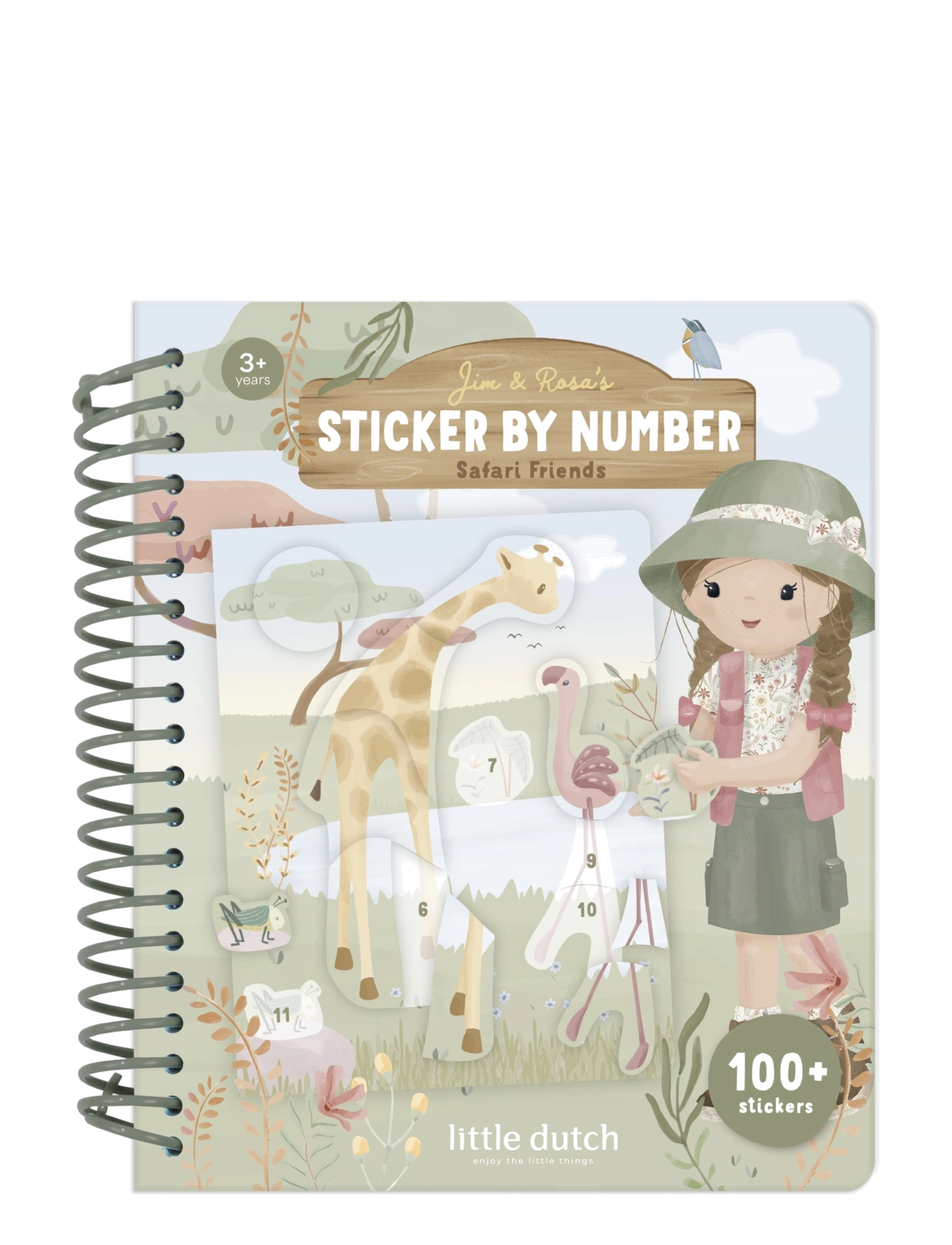 Little Dutch Little Dutch - Sticker By Number Book Rosa - Safari Friends - Hobbyartikler - GREEN / green
