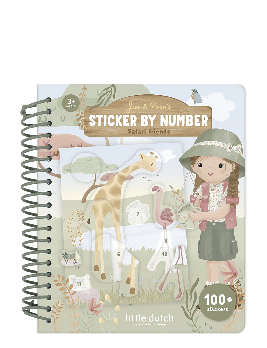 Little Dutch - Little Dutch - Sticker By Number Book Rosa - Safari Friends - klistermärken - green - 0