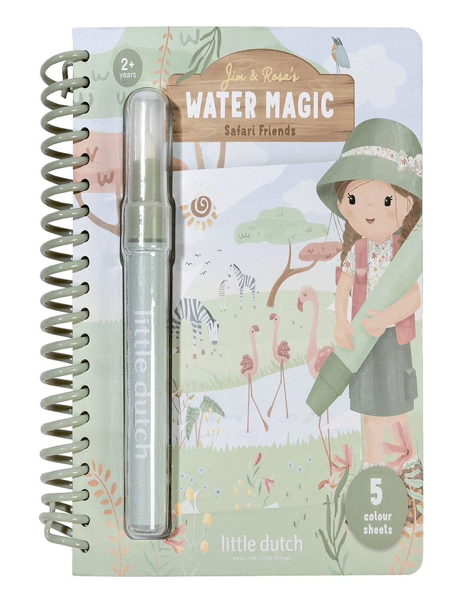 Little Dutch - Little Dutch - Water Reveal Book Rosa Safari - male- & kreabøger - green - 1