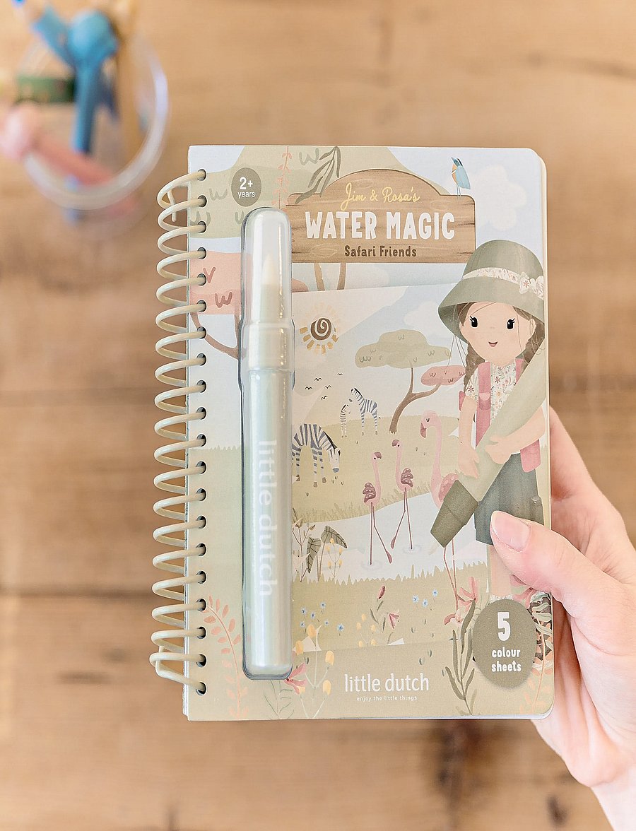 Little Dutch - Little Dutch - Water Reveal Book Rosa Safari - male- & kreabøger - green - 0