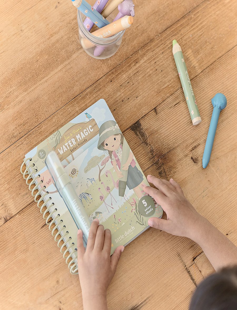 Little Dutch - Little Dutch - Water Reveal Book Rosa Safari - male- & kreabøger - green - 4