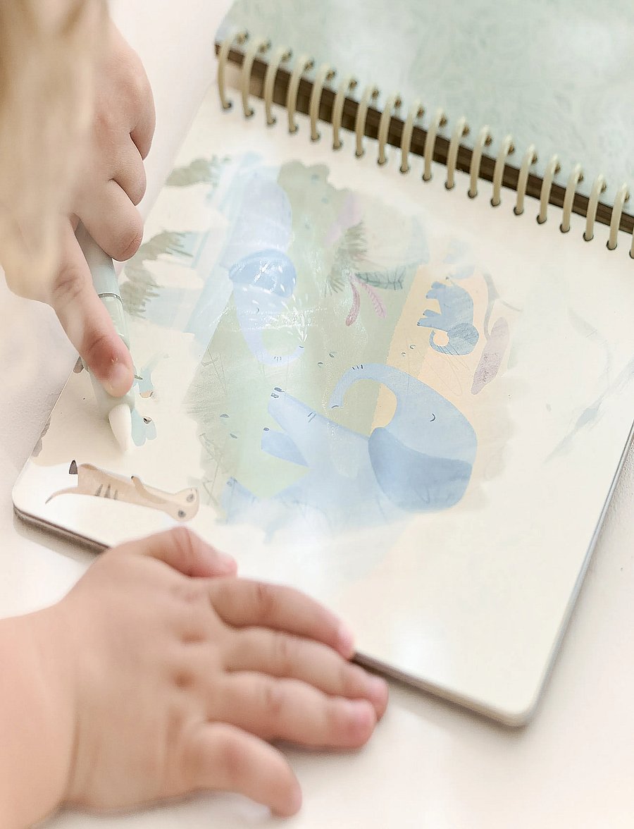 Little Dutch - Little Dutch - Water Reveal Book Rosa Safari - male- & kreabøger - green - 5