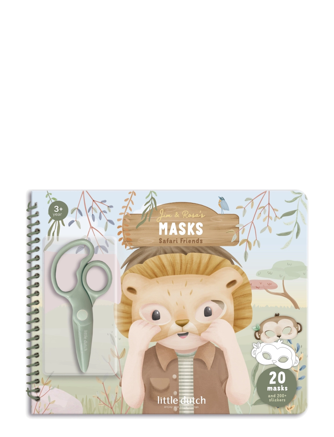 Little Dutch Little Dutch - Book With Scissor - Safari Friends - Hobbyartikler - GREEN / green