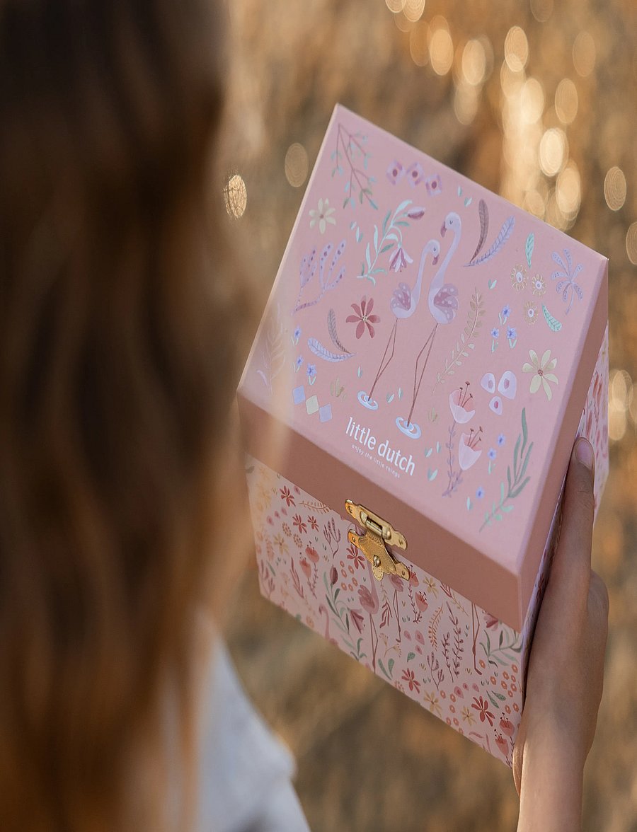 Little Dutch - Little Dutch - Musical Jewellery Box Flamingo - Safari Friends - smyckeskrin - pink - 5