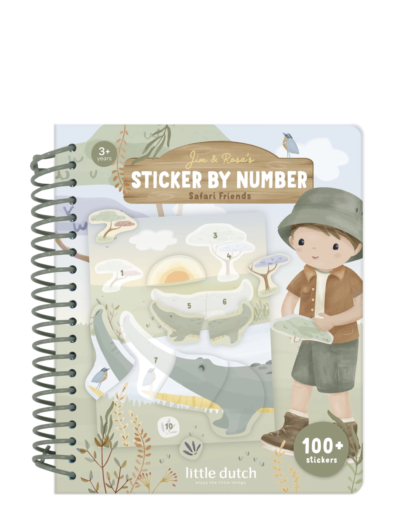 Little Dutch Little Dutch - Sticker By Number Book Jim - Safari Friends - Hobbyartikler - GREEN / khaki/green