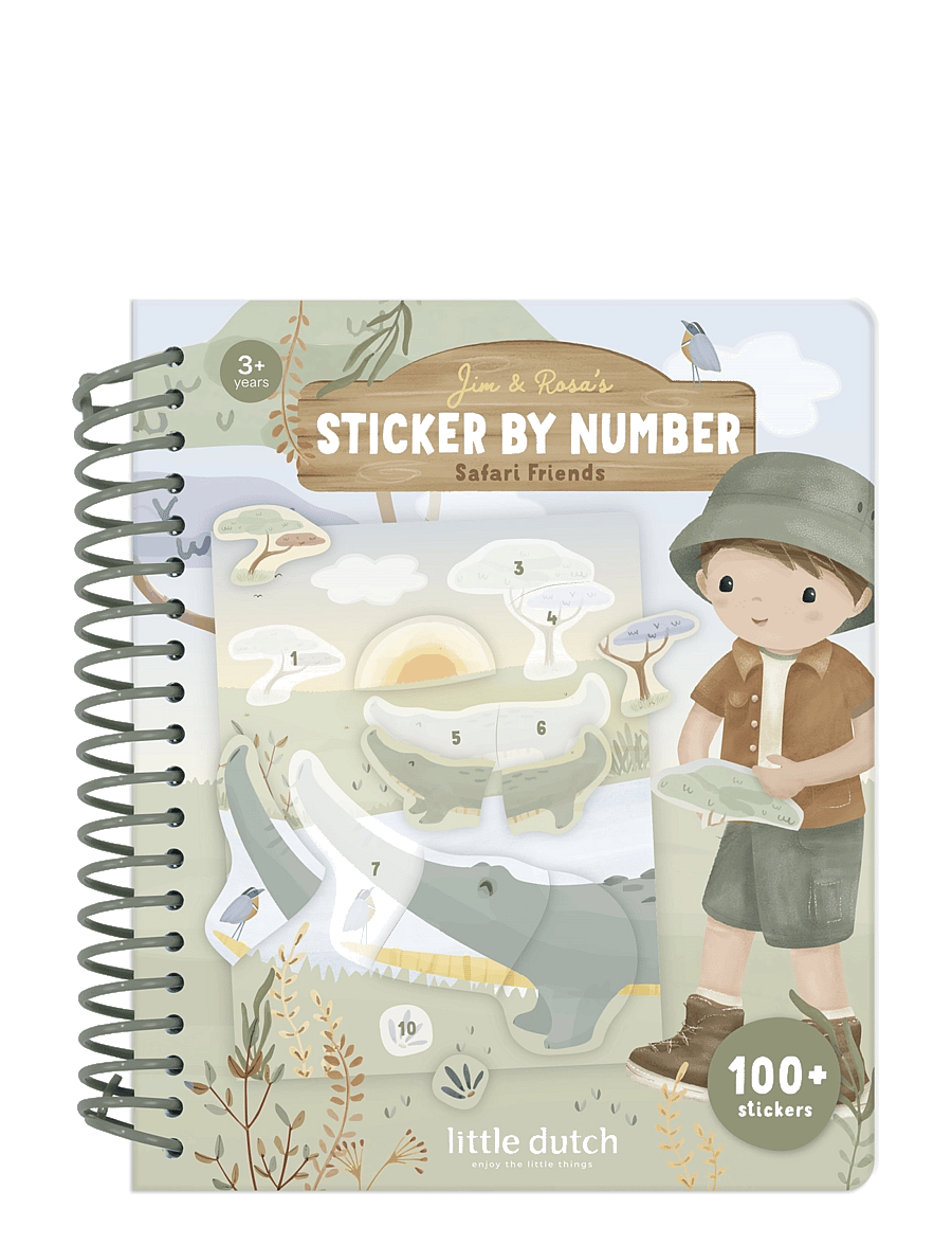 Little Dutch - Little Dutch - Sticker By Number Book Jim - Safari Friends - klistermärken - green - 0