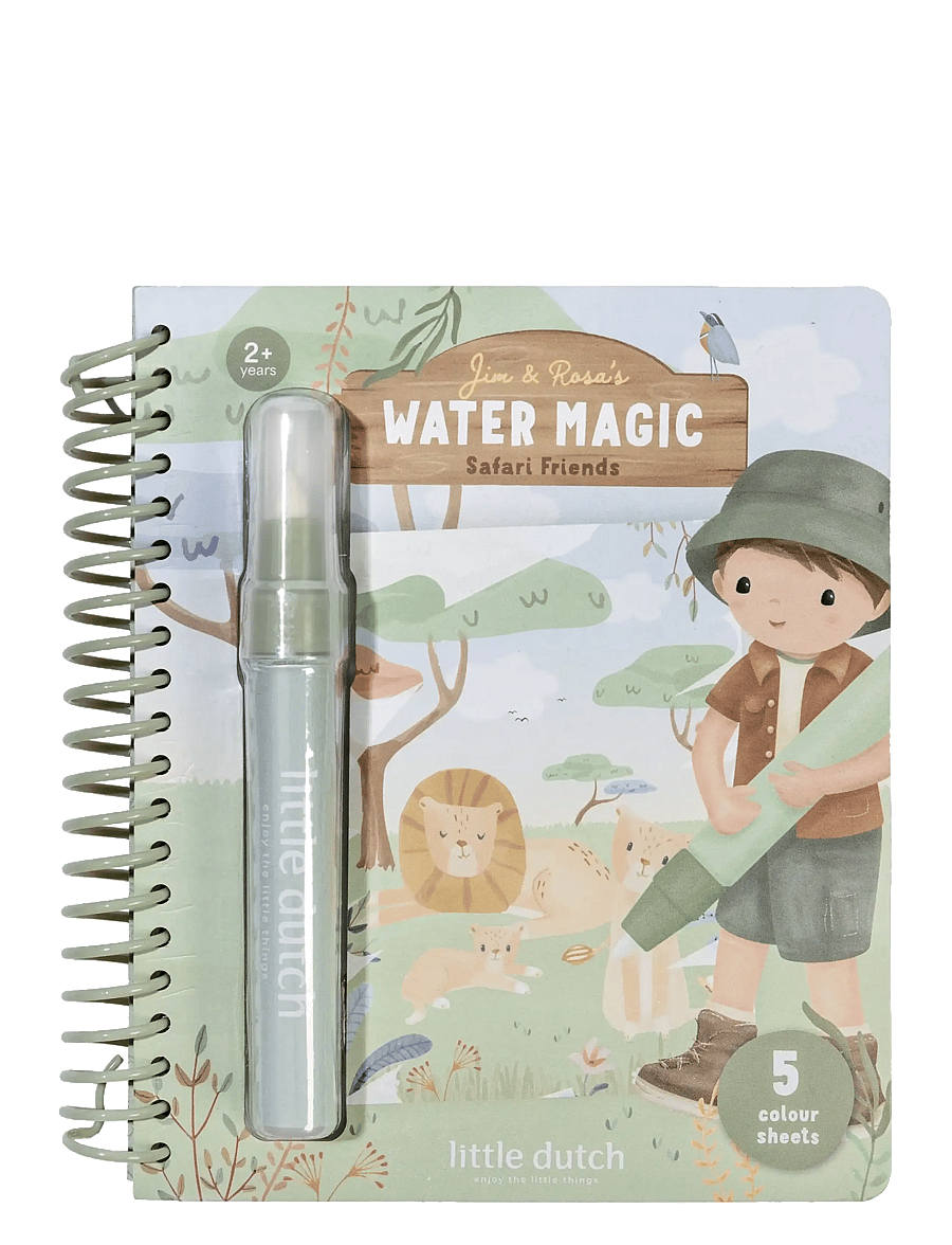 Little Dutch - Little Dutch - Water Reveal Book Jim Safari - male- & kreabøger - green - 0