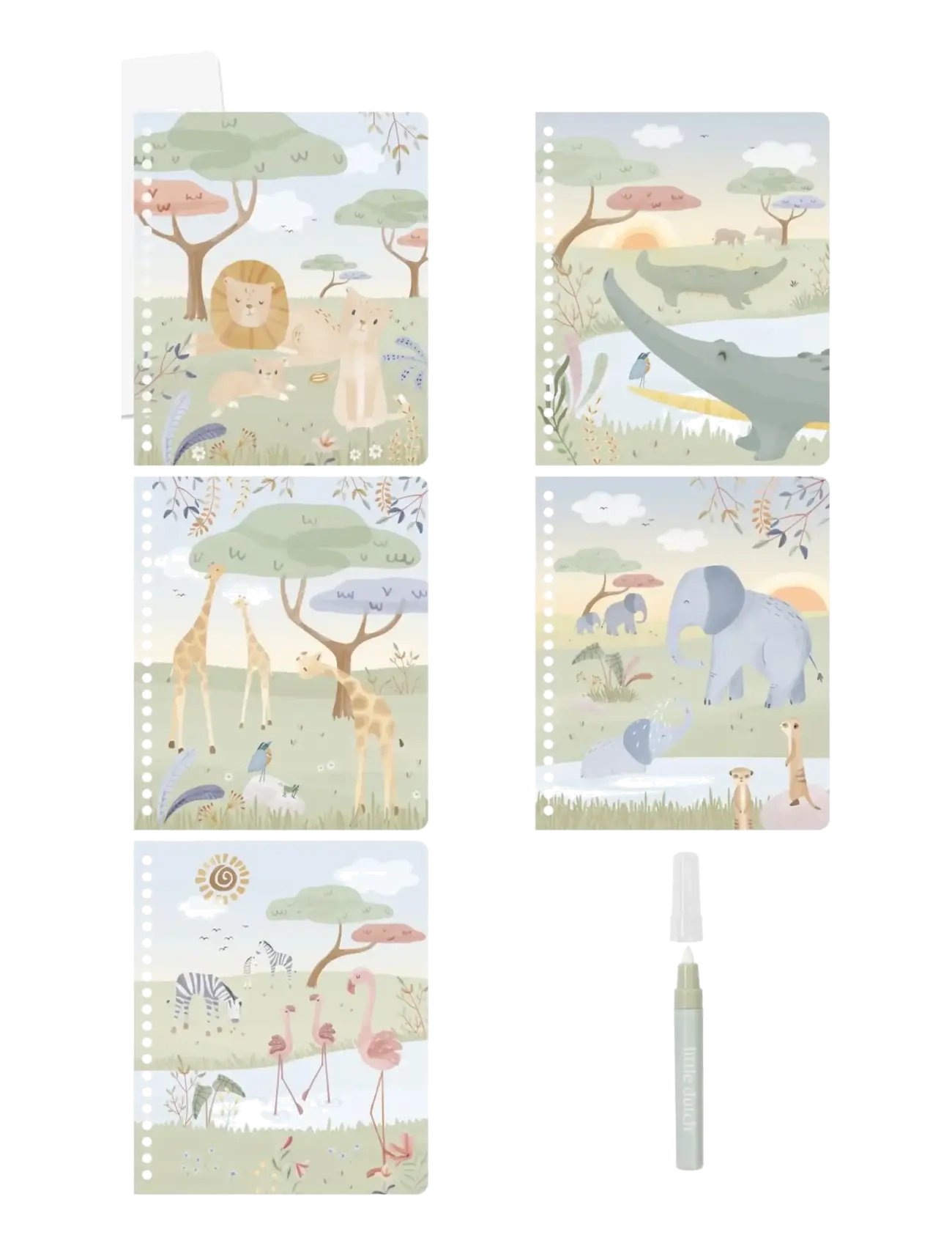 Little Dutch - Little Dutch - Water Reveal Book Jim Safari - male- & kreabøger - green - 2