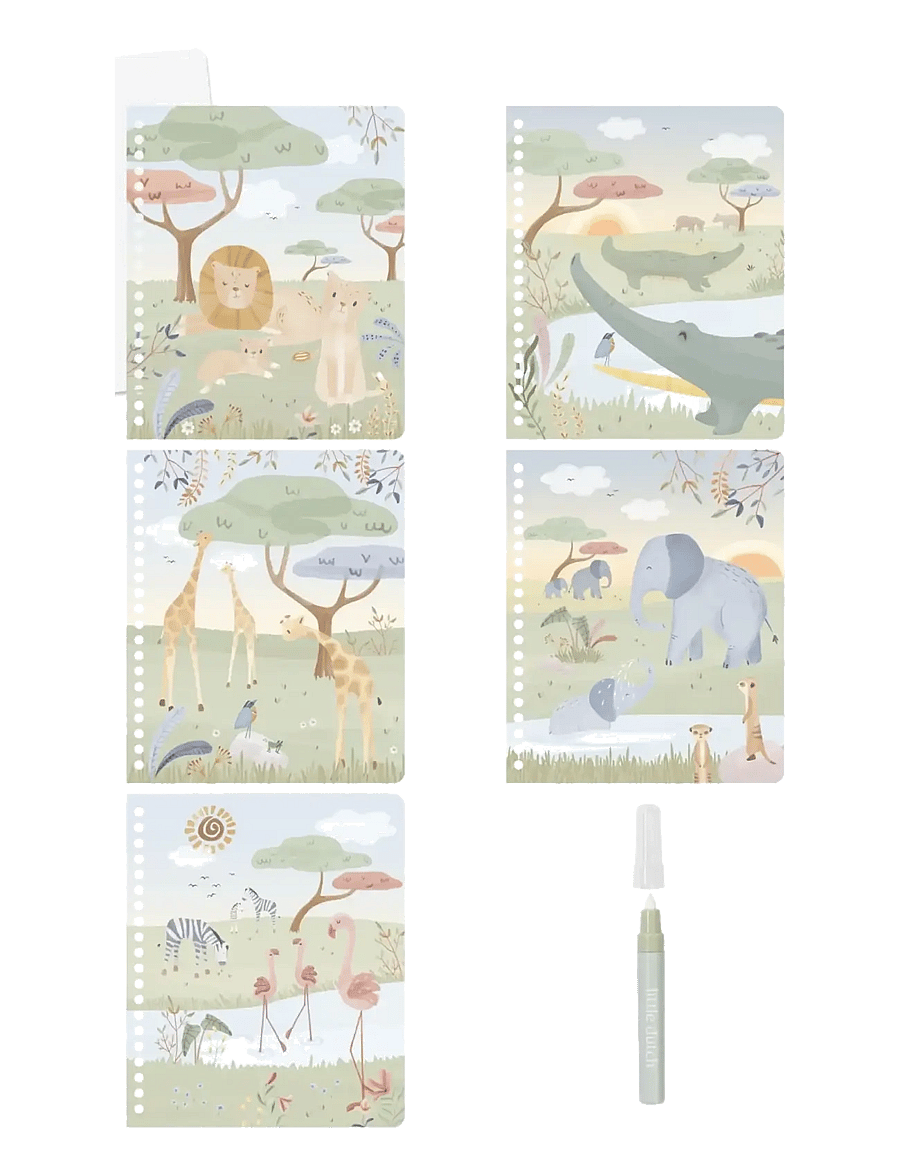 Little Dutch - Little Dutch - Water Reveal Book Jim Safari - male- & kreabøger - green - 2