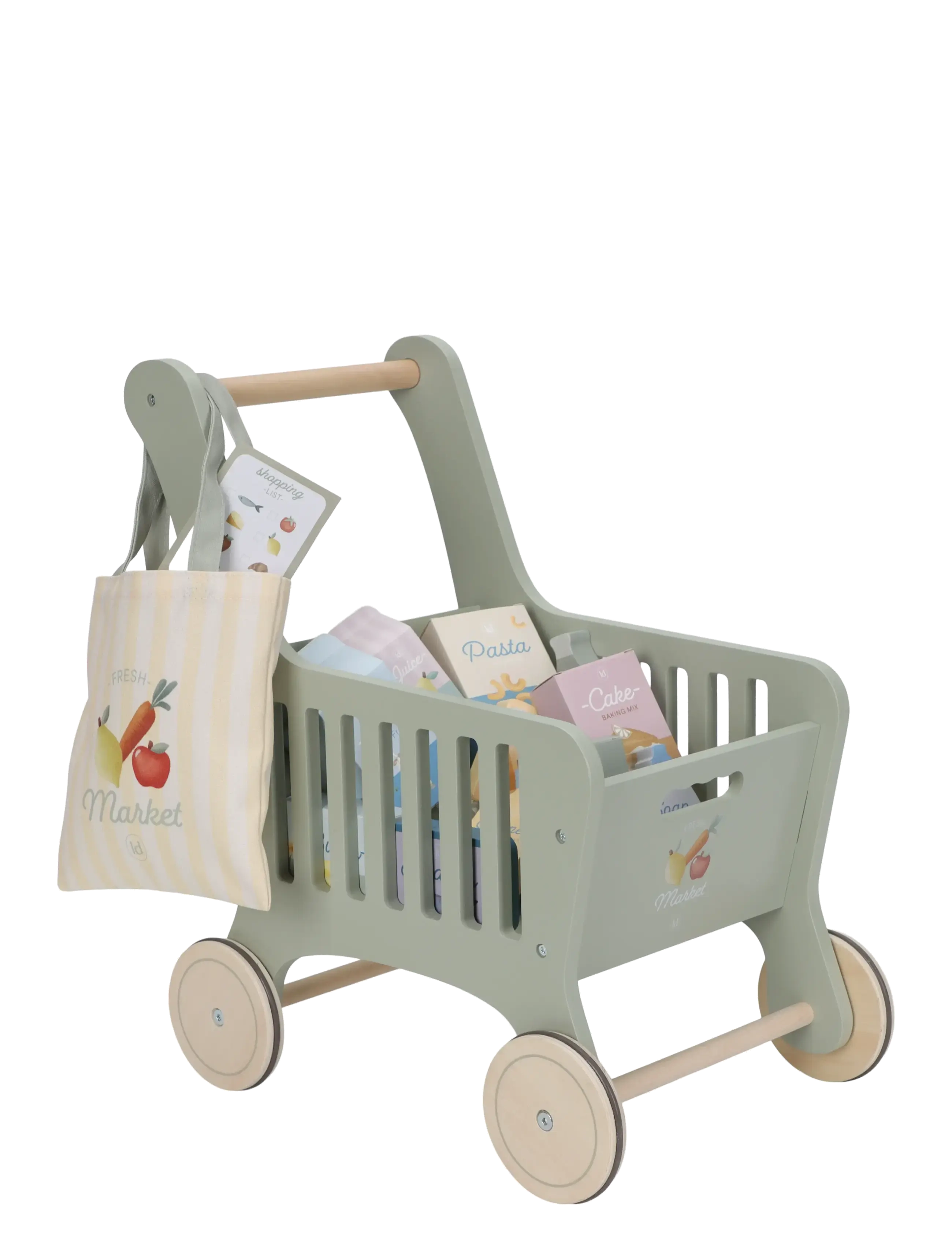 Little Dutch Shopping Trolley, One Size, Khaki green, Rollespil > Markedsboder Og Tilbehør Til Legetøj, Børn