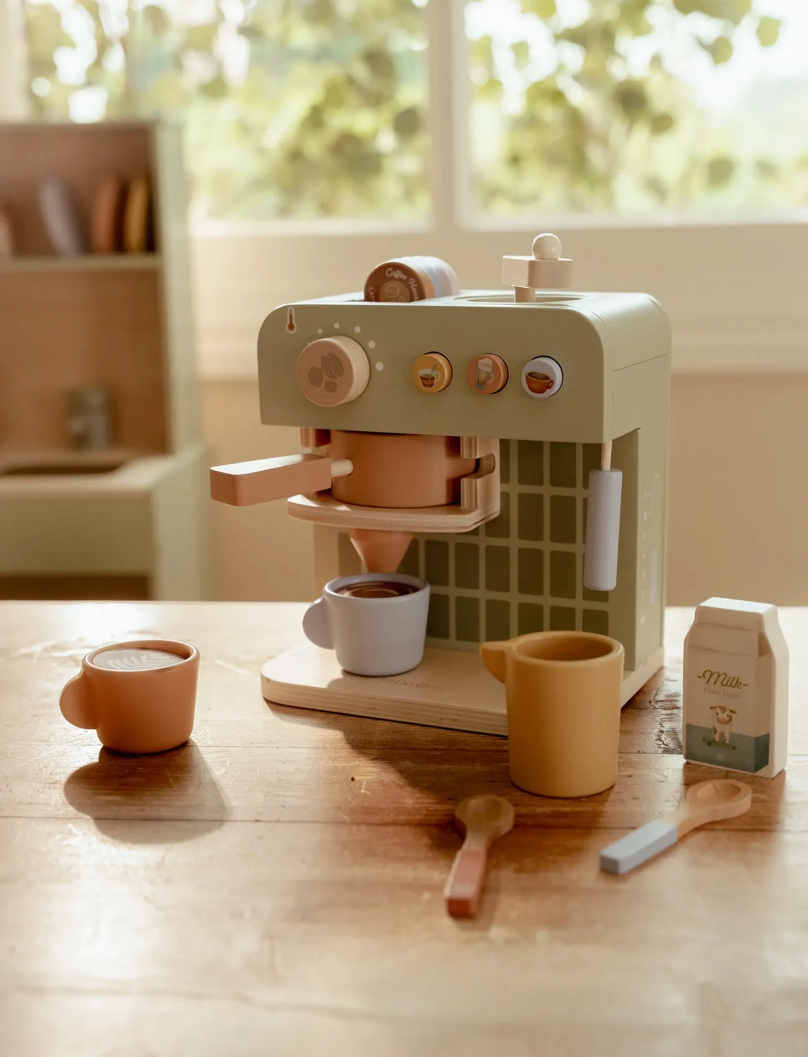 Little Dutch Little Dutch - Coffeemachine Fsc, One Size, Green, Legetøjskøkken Og Tilbehør > Kaffe- Og Tesæt, Børn
