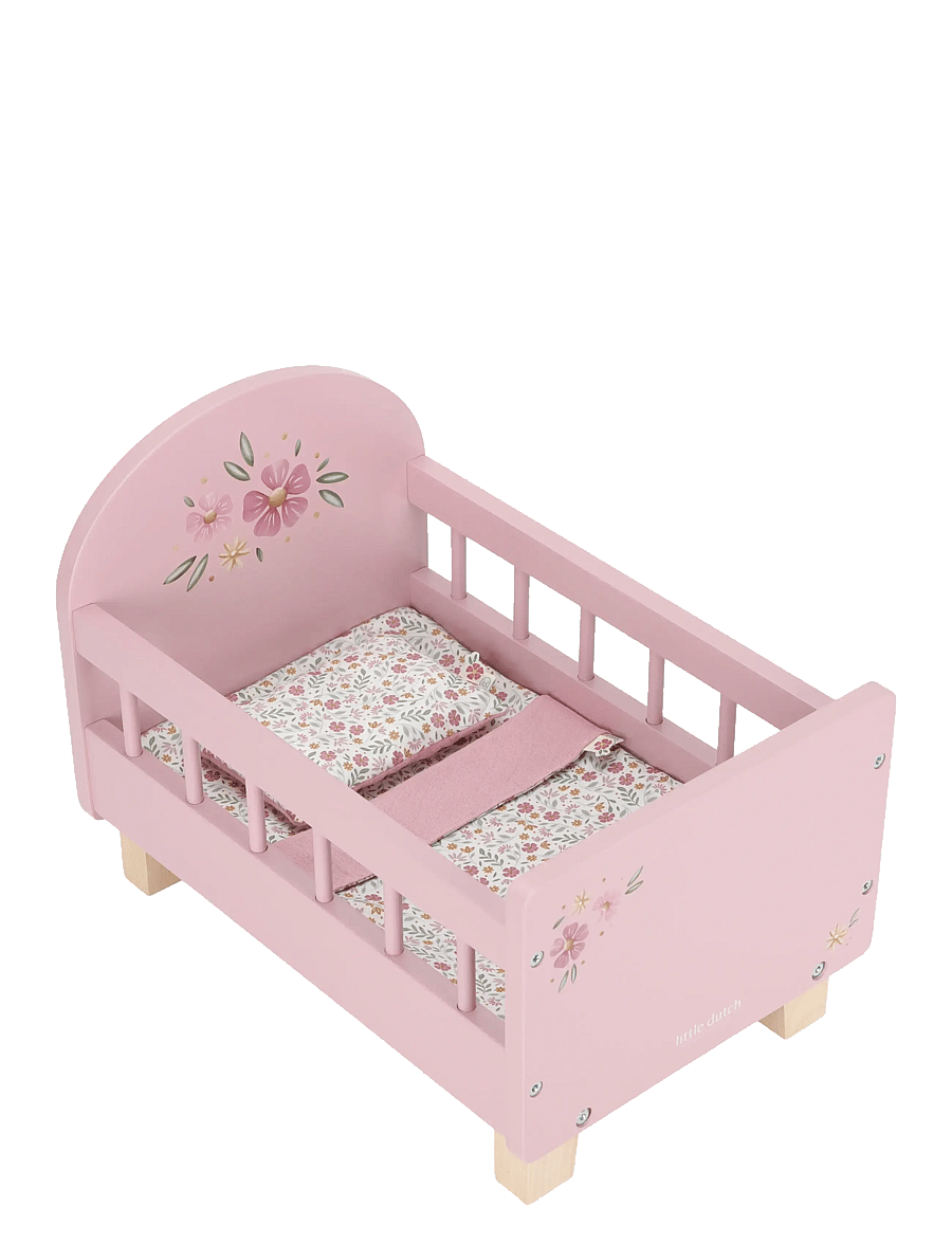 Little Dutch - Little Dutch - Doll bed FSC with textiles - dukkesenge - pink - 1