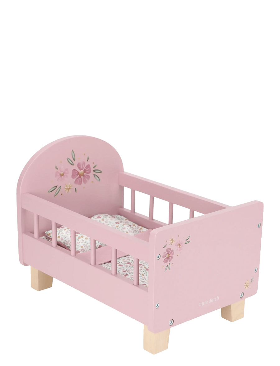 Little Dutch - Little Dutch - Doll bed FSC with textiles - dukkesenge - pink - 2