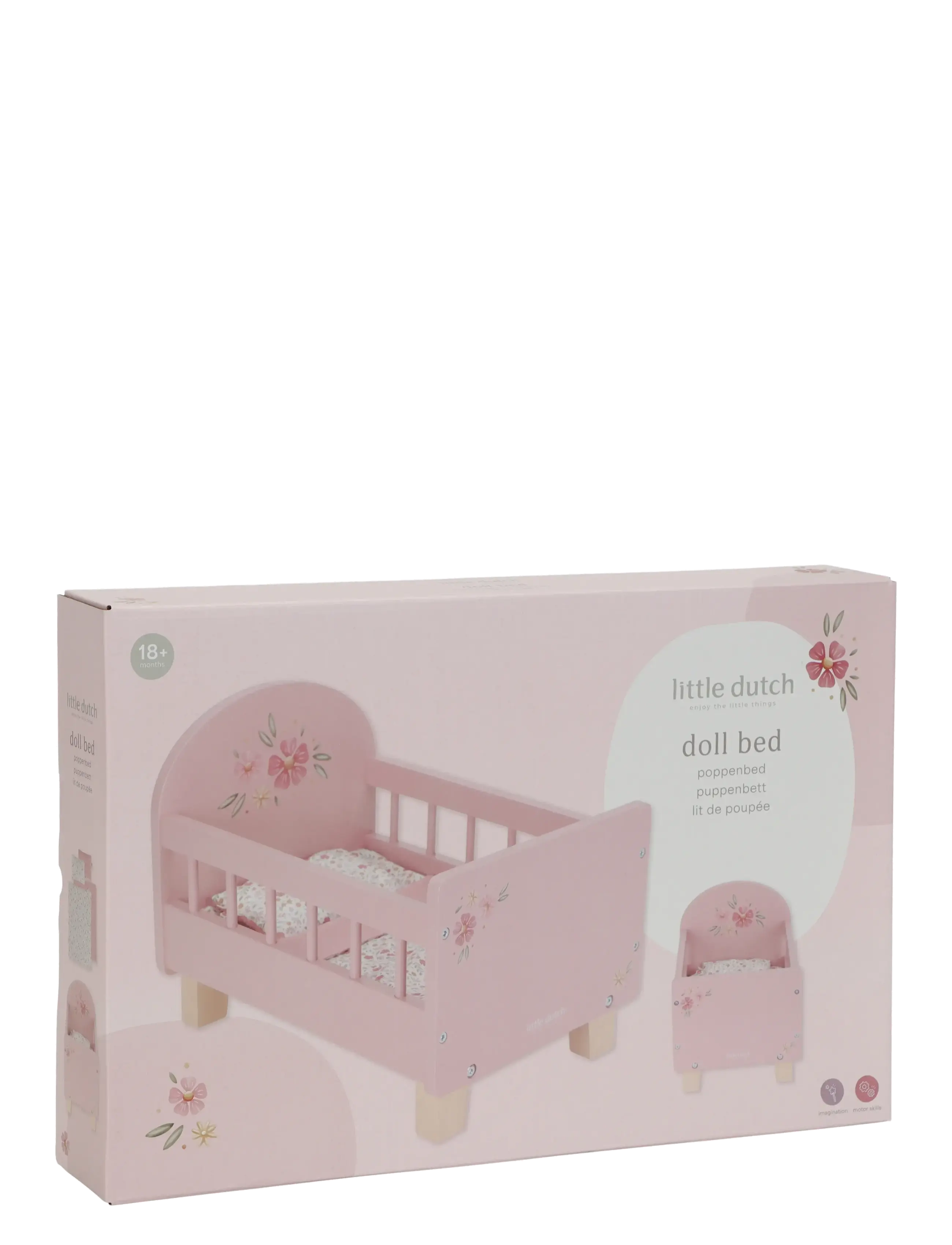 Little Dutch - Little Dutch - Doll bed FSC with textiles - dukker & tilbehør - pink - 4
