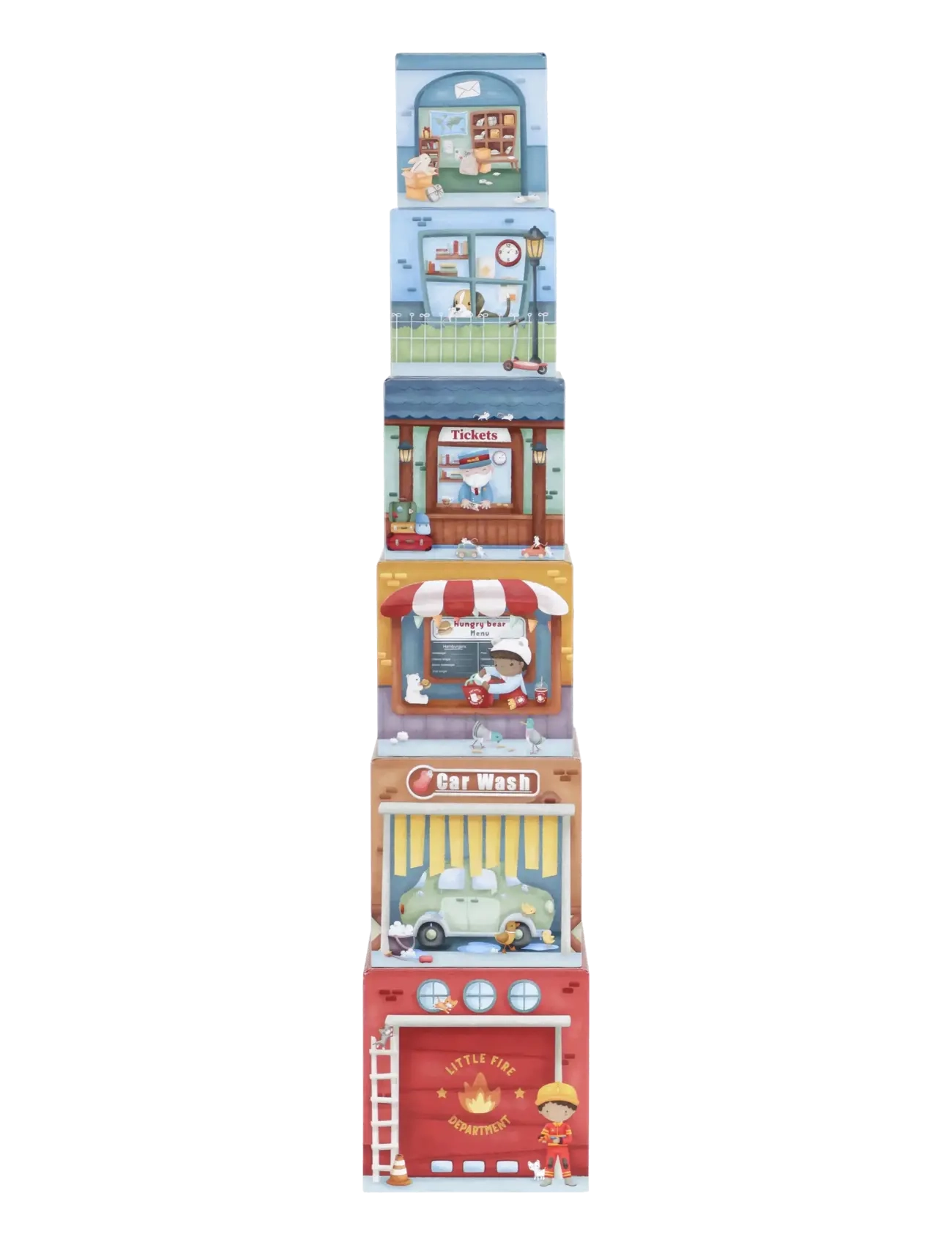 Little Dutch - Stacking tower incl. 6 cars - byggsatser - multi - 3