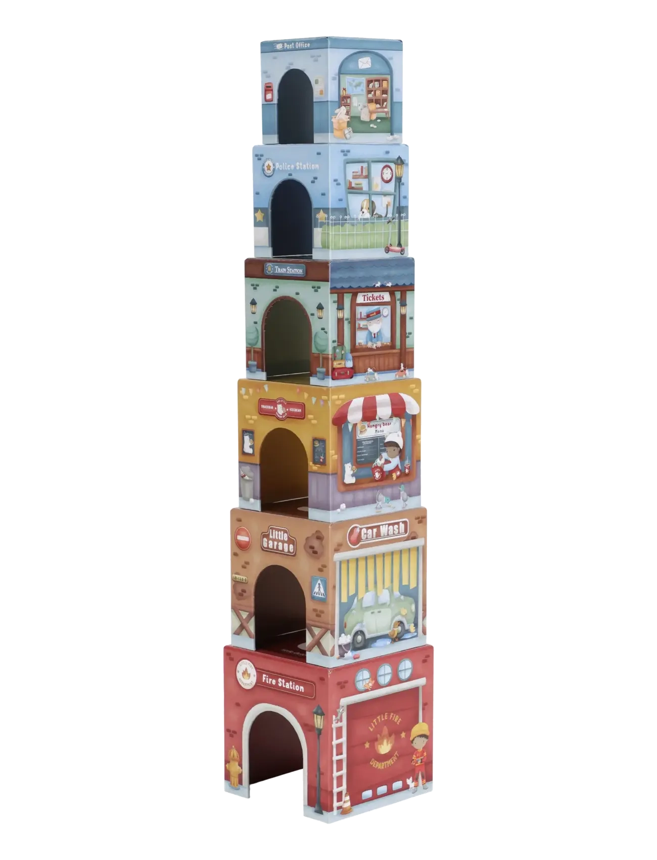Little Dutch - Stacking tower incl. 6 cars - byggsatser - multi - 4