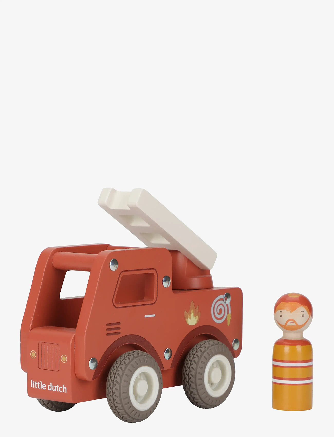Little Dutch - Little Dutch - Firetruck w/1 pegdoll FSC - brandbiler - red - 1