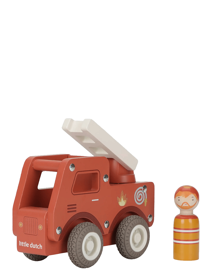 Little Dutch - Little Dutch - Firetruck w/1 pegdoll FSC - brandbilar - red - 1