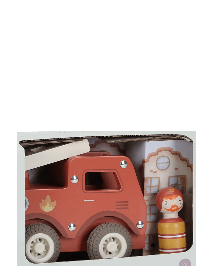 Little Dutch - Little Dutch - Firetruck w/1 pegdoll FSC - brandbilar - red - 4