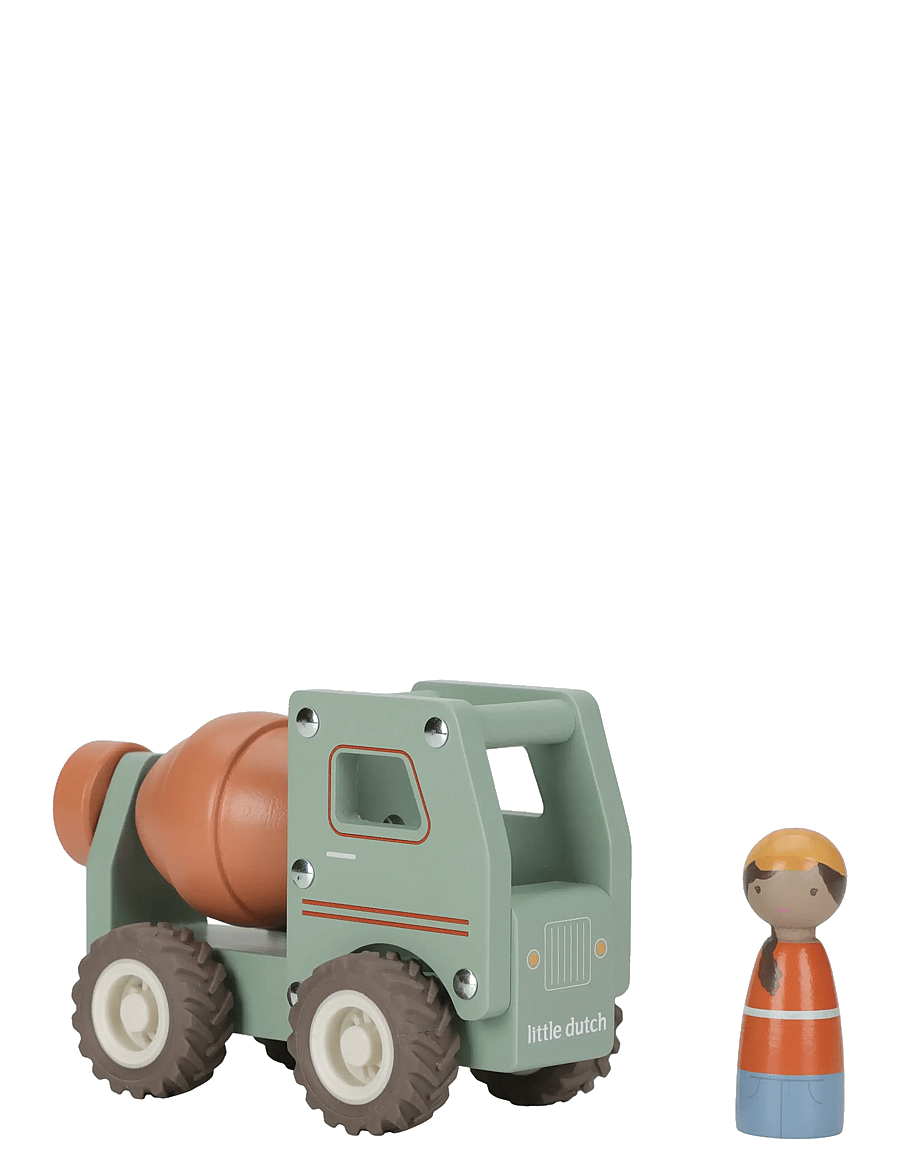 Little Dutch - Little Dutch - Cement truck w/1 pegdoll FSC - byggmaskiner - green - 1