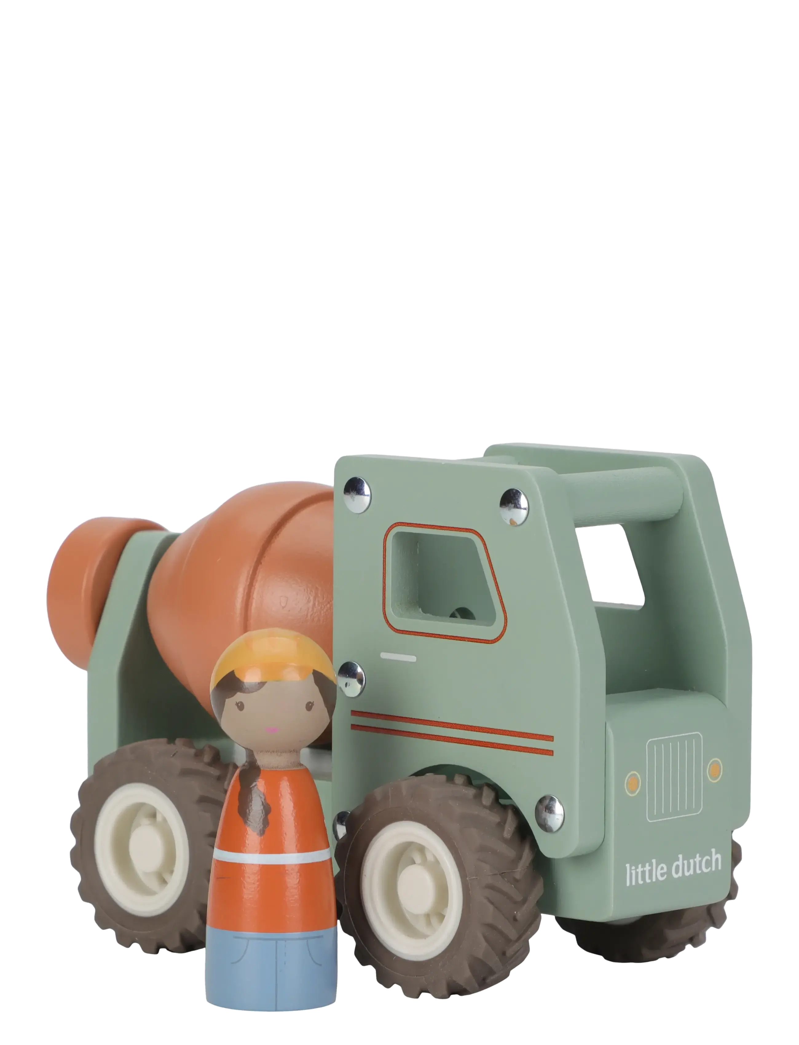 Little Dutch - Little Dutch - Cement truck w/1 pegdoll FSC - byggekøretøjer - green - 2