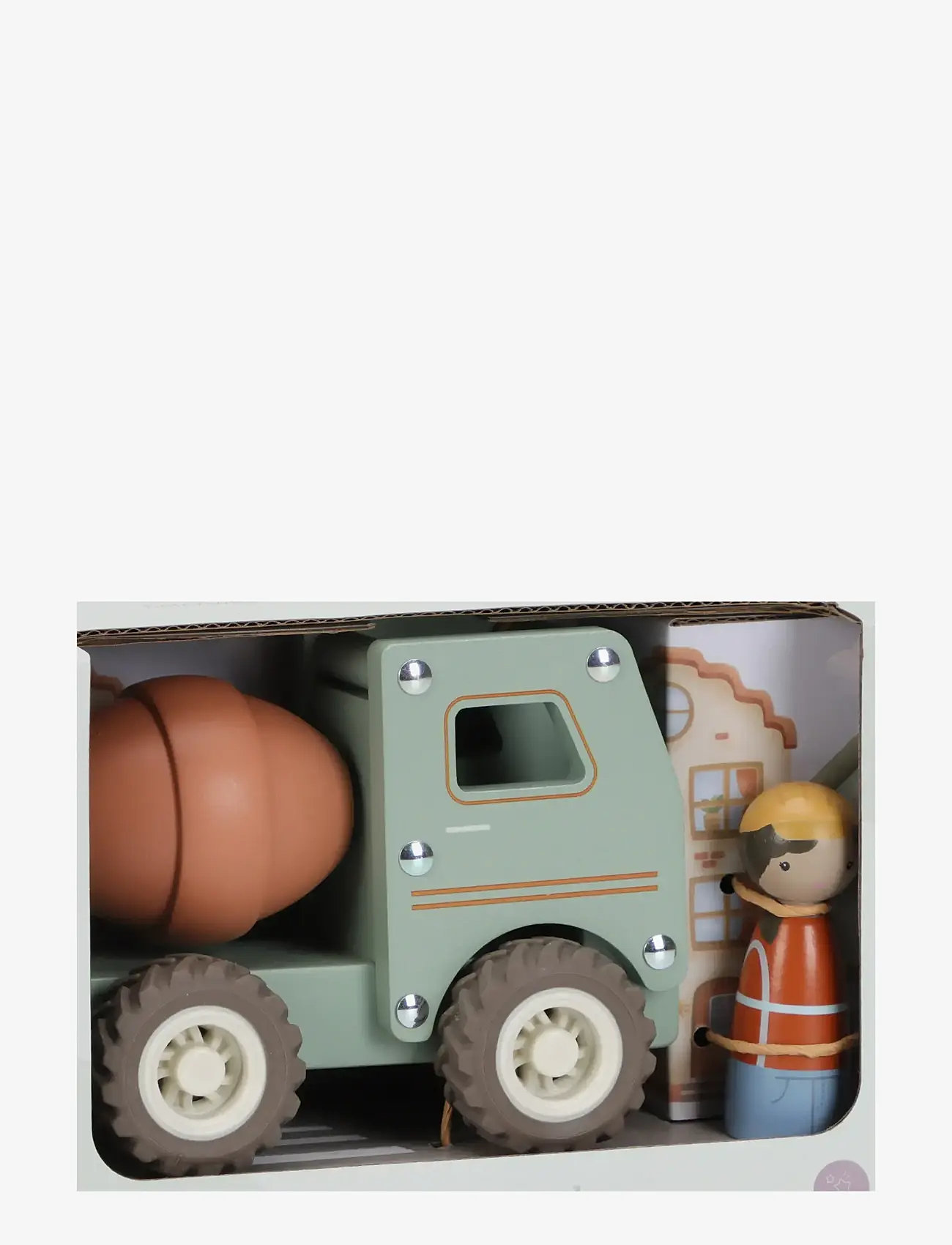 Little Dutch - Little Dutch - Cement truck w/1 pegdoll FSC - byggmaskiner - green - 4