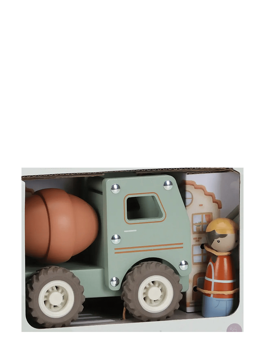 Little Dutch - Little Dutch - Cement truck w/1 pegdoll FSC - byggmaskiner - green - 4