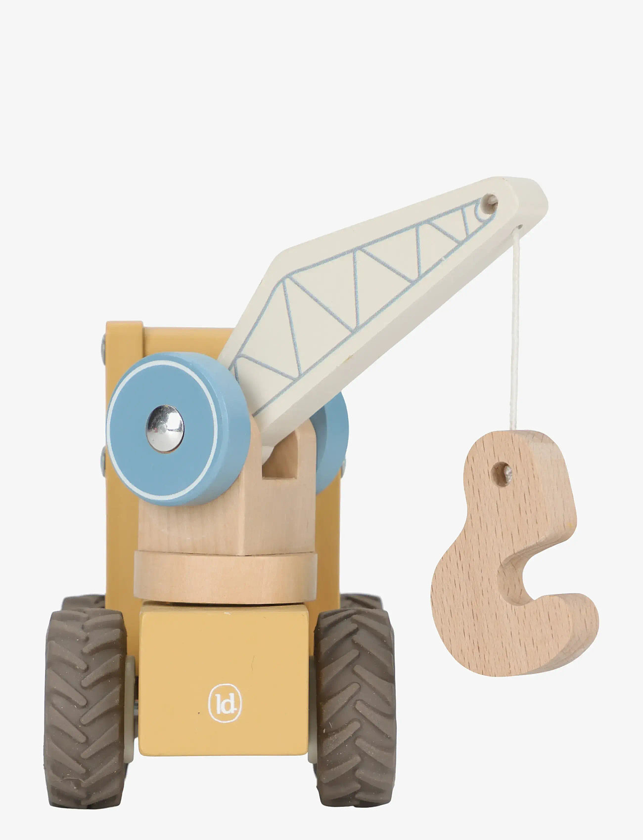 Little Dutch - Little Dutch - Crane truck w/1 pegdoll FSC - byggekøretøjer - yellow - 3
