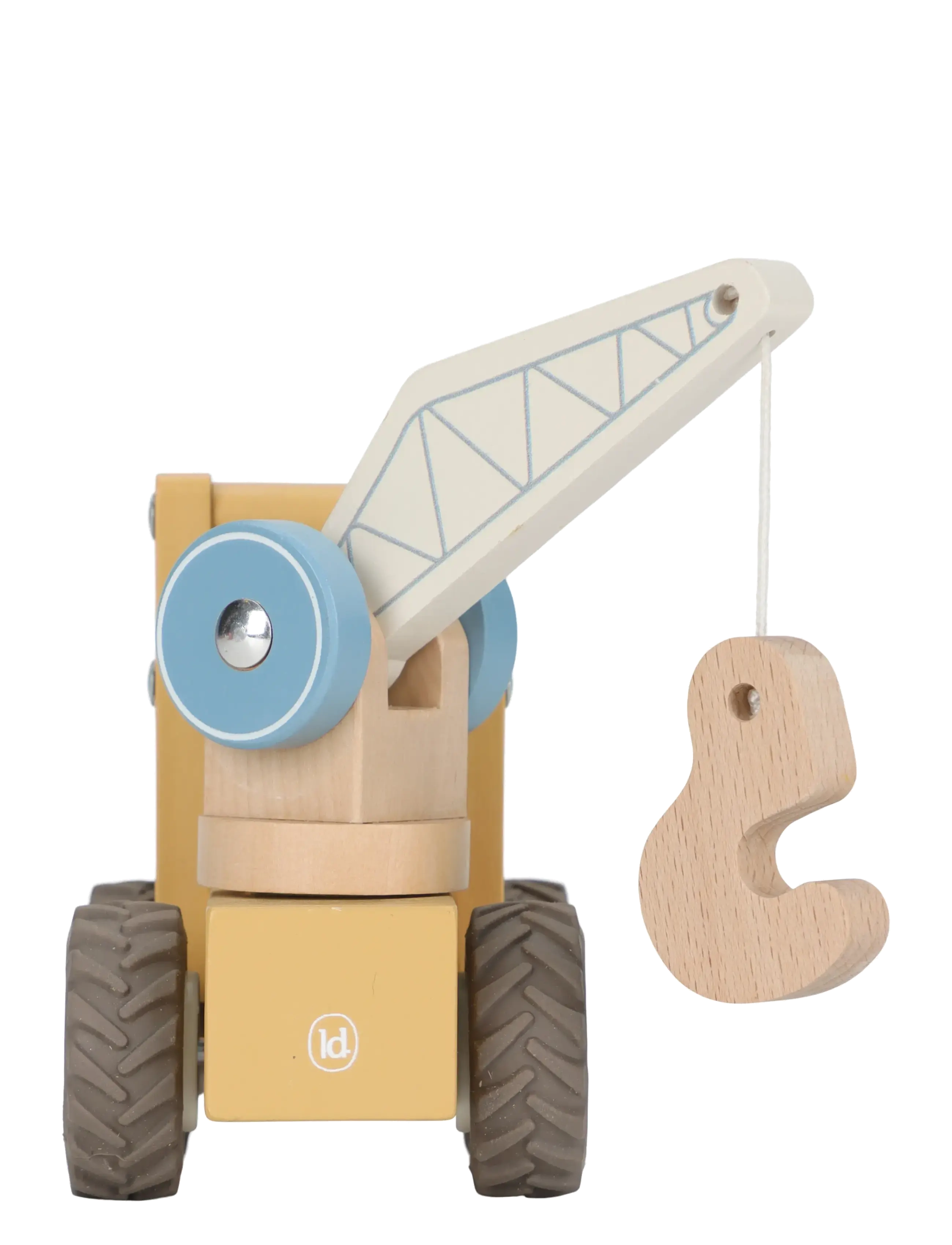Little Dutch - Little Dutch - Crane truck w/1 pegdoll FSC - byggekøretøjer - yellow - 3