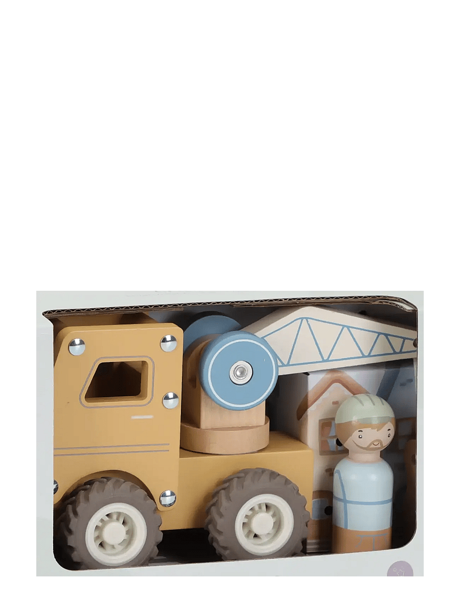 Little Dutch - Little Dutch - Crane truck w/1 pegdoll FSC - byggmaskiner - yellow - 4