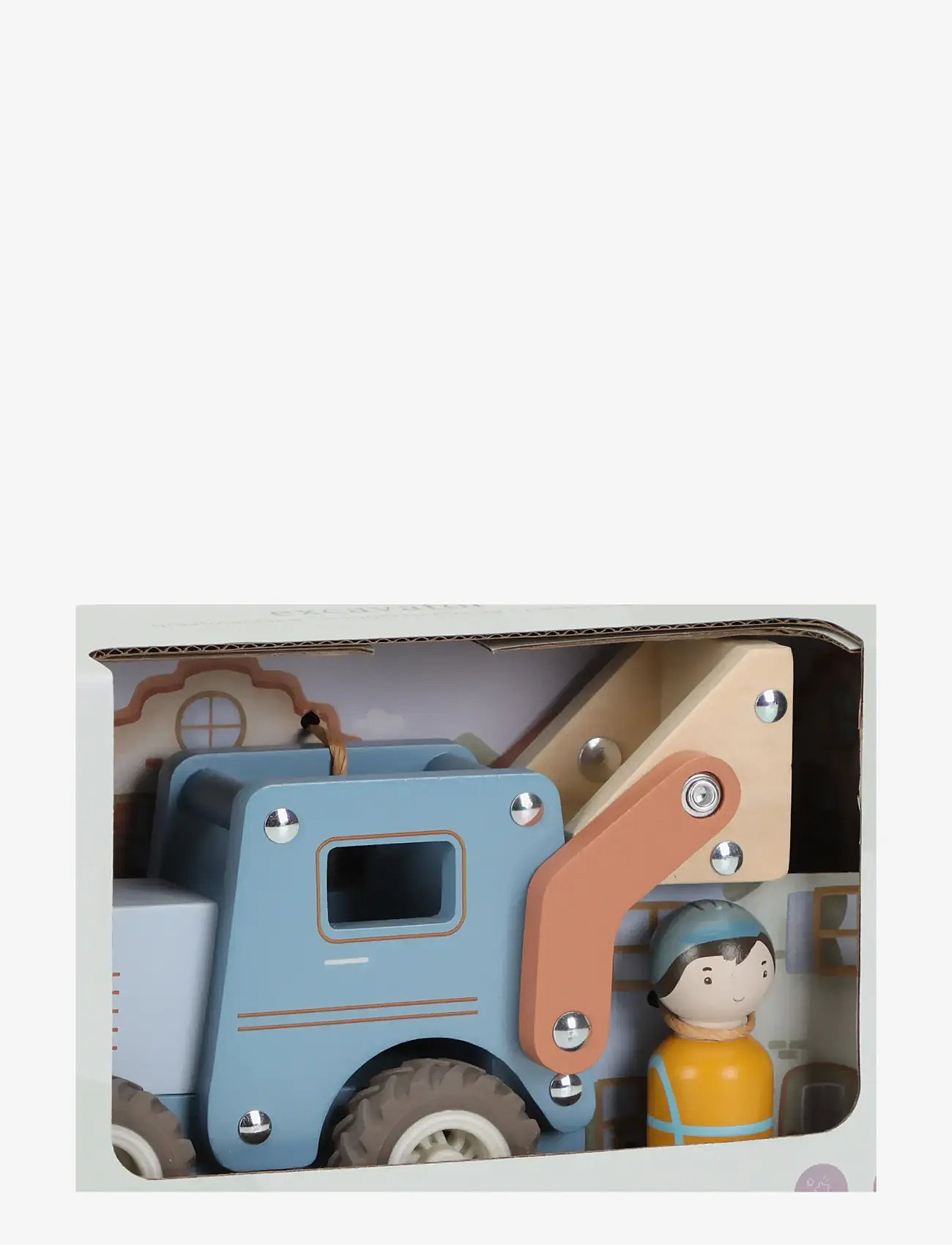 Little Dutch - Little Dutch - Shovel w/1 pegdoll FSC - byggekøretøjer - blue - 4