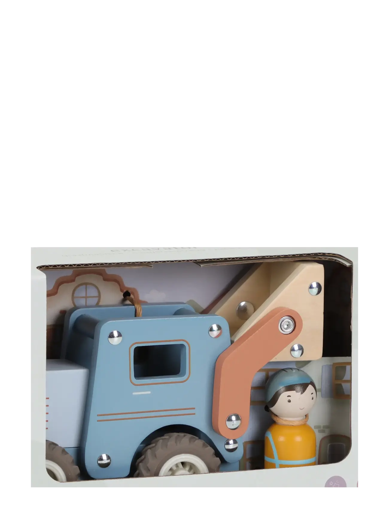 Little Dutch - Little Dutch - Shovel w/1 pegdoll FSC - byggekøretøjer - blue - 4