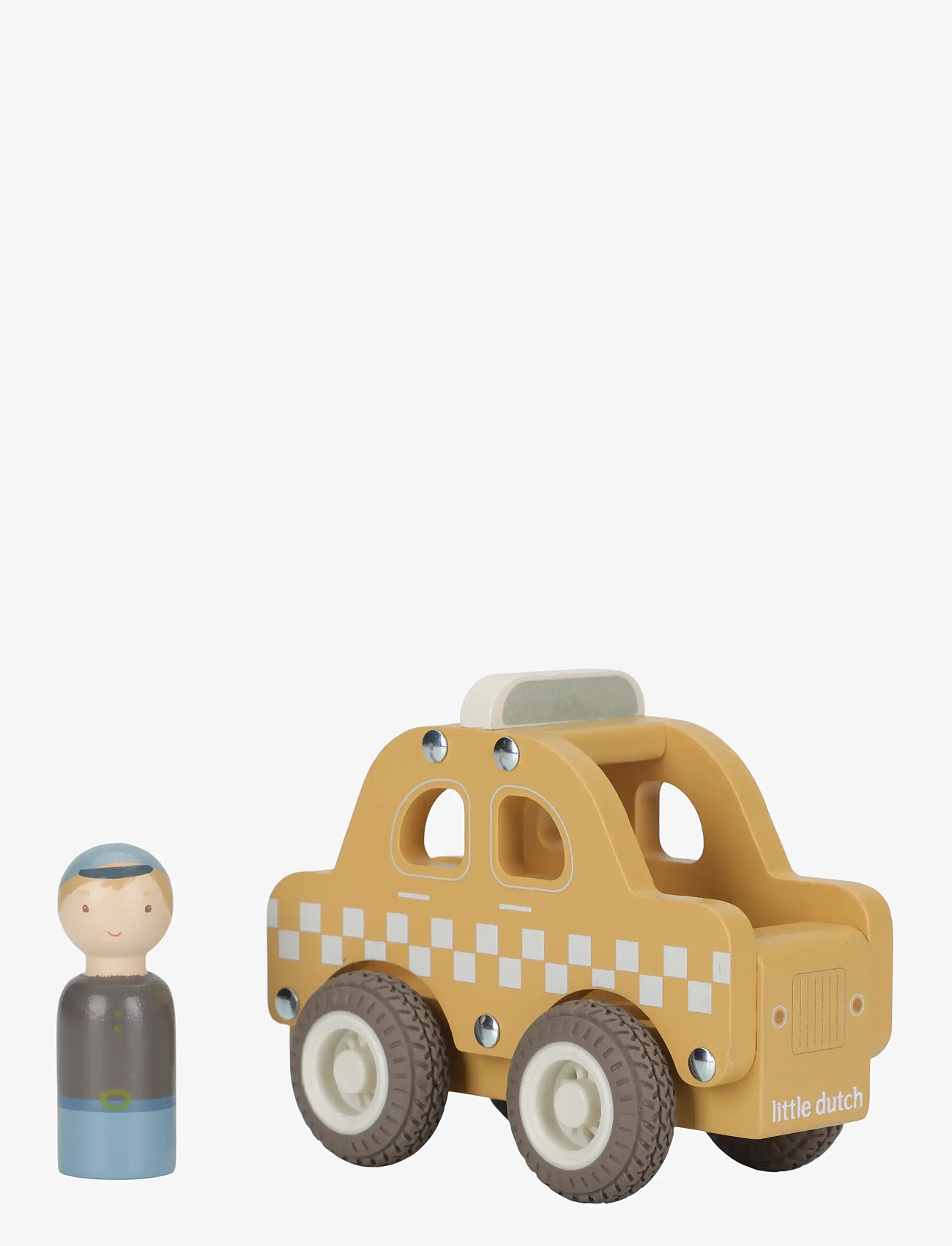 Little Dutch - Little Dutch - Taxi w/ 1 peg doll FSC - leksaksbilar - yellow - 1