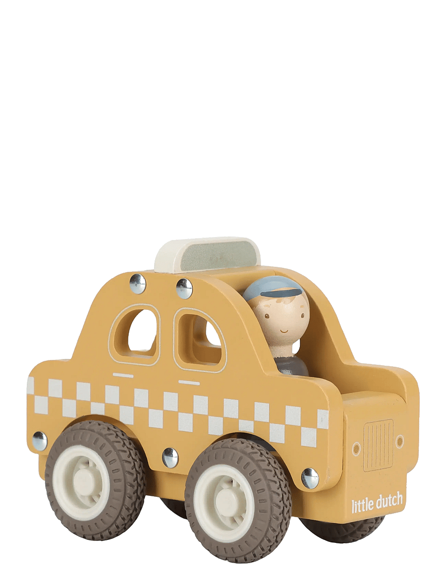 Little Dutch - Little Dutch - Taxi w/ 1 peg doll FSC - leksaksbilar - yellow - 2