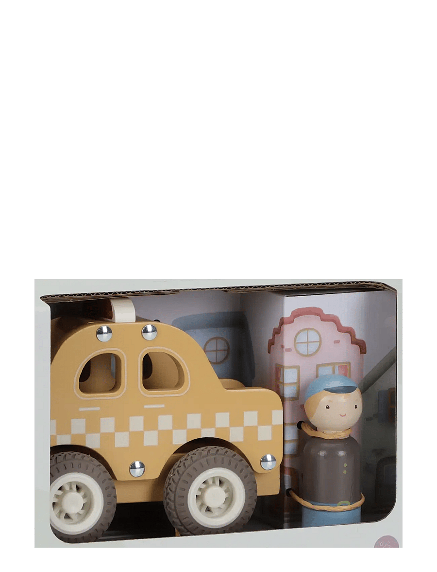 Little Dutch - Little Dutch - Taxi w/ 1 peg doll FSC - leksaksbilar - yellow - 3
