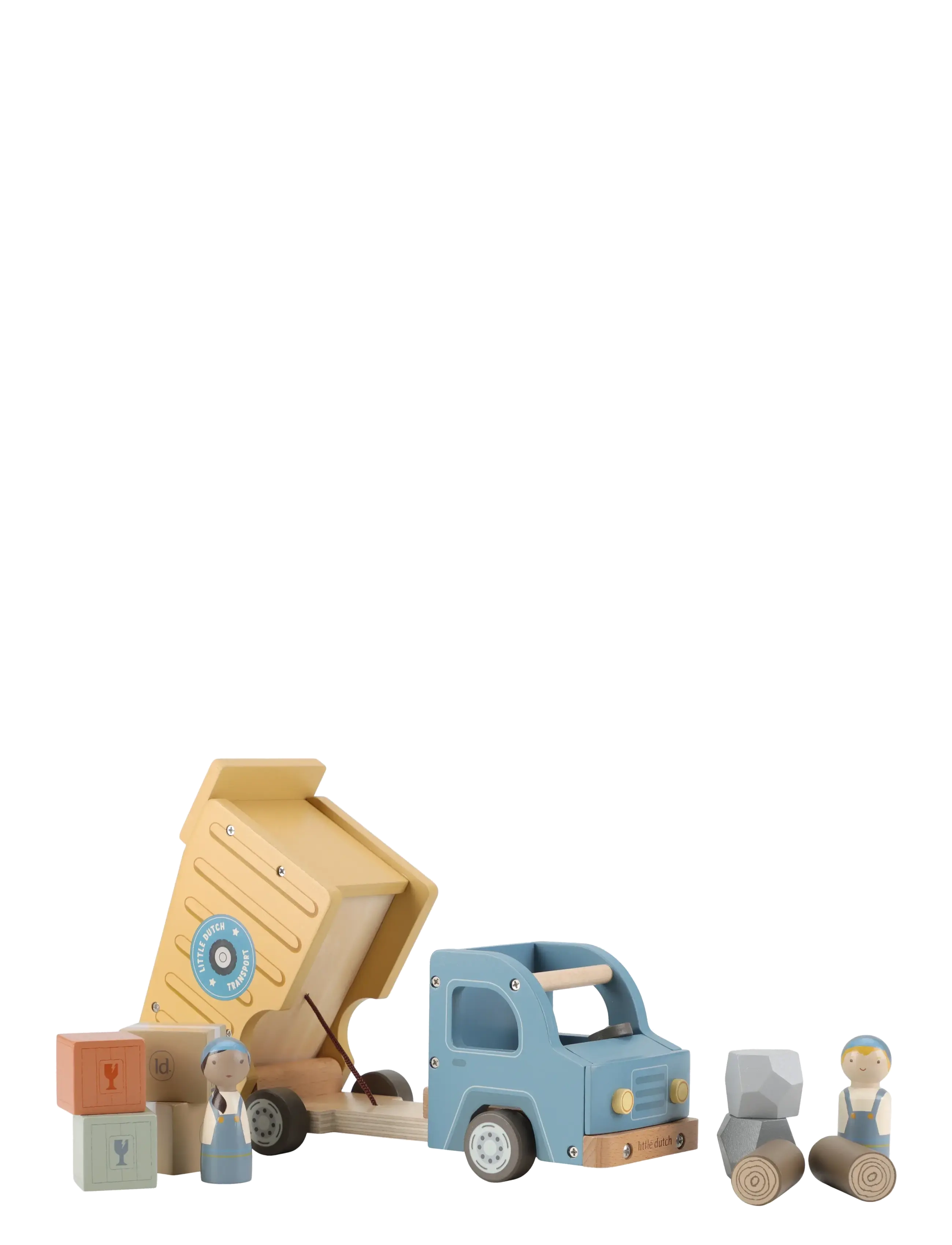 Little Dutch - Garbage truck w/pegdolls - yellow - 2